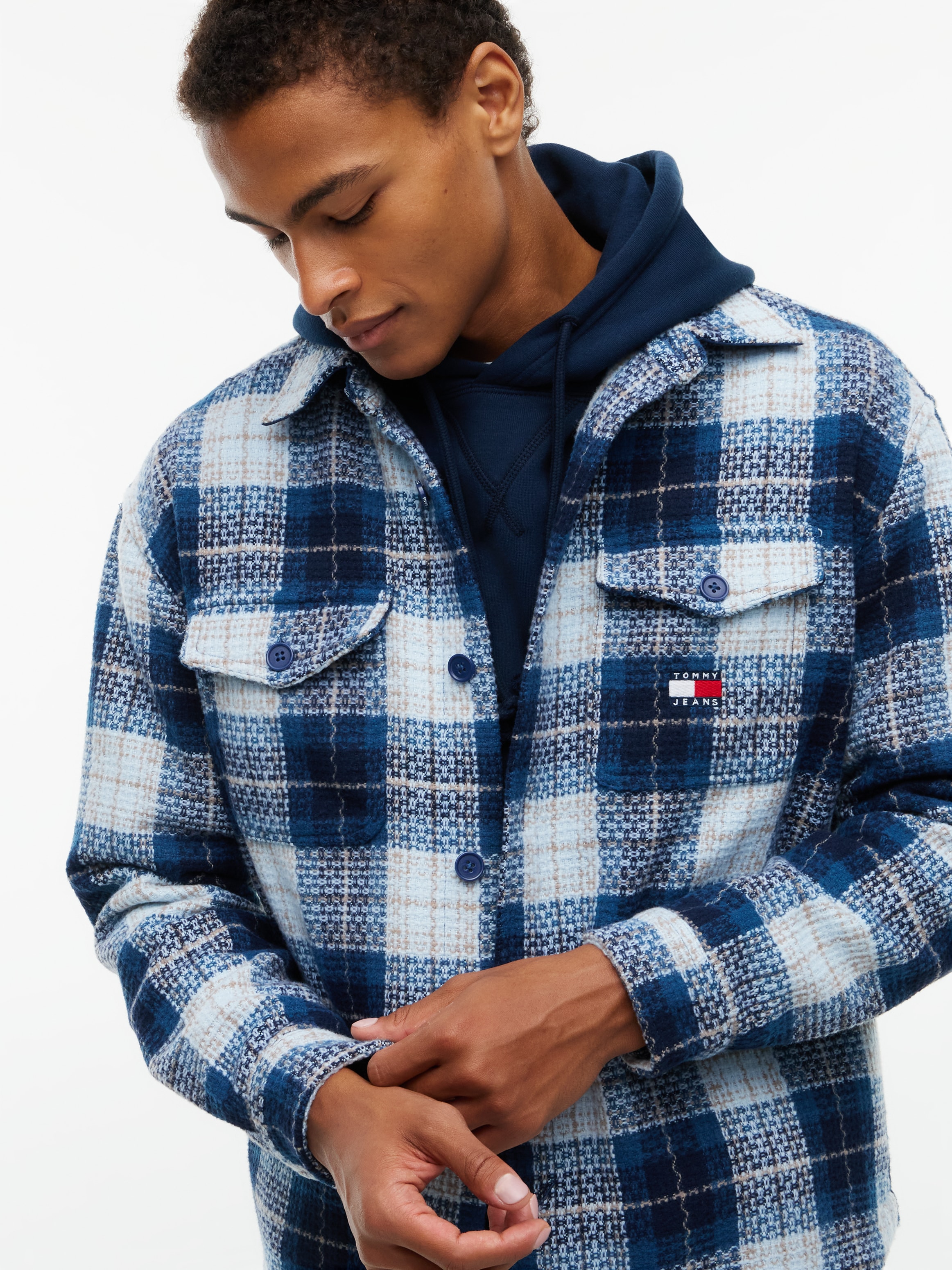 Tommy Jeans Hemdjacke »CHECK OVERSHIRT« ohne Kapuze Regular fit mit Karomuster
