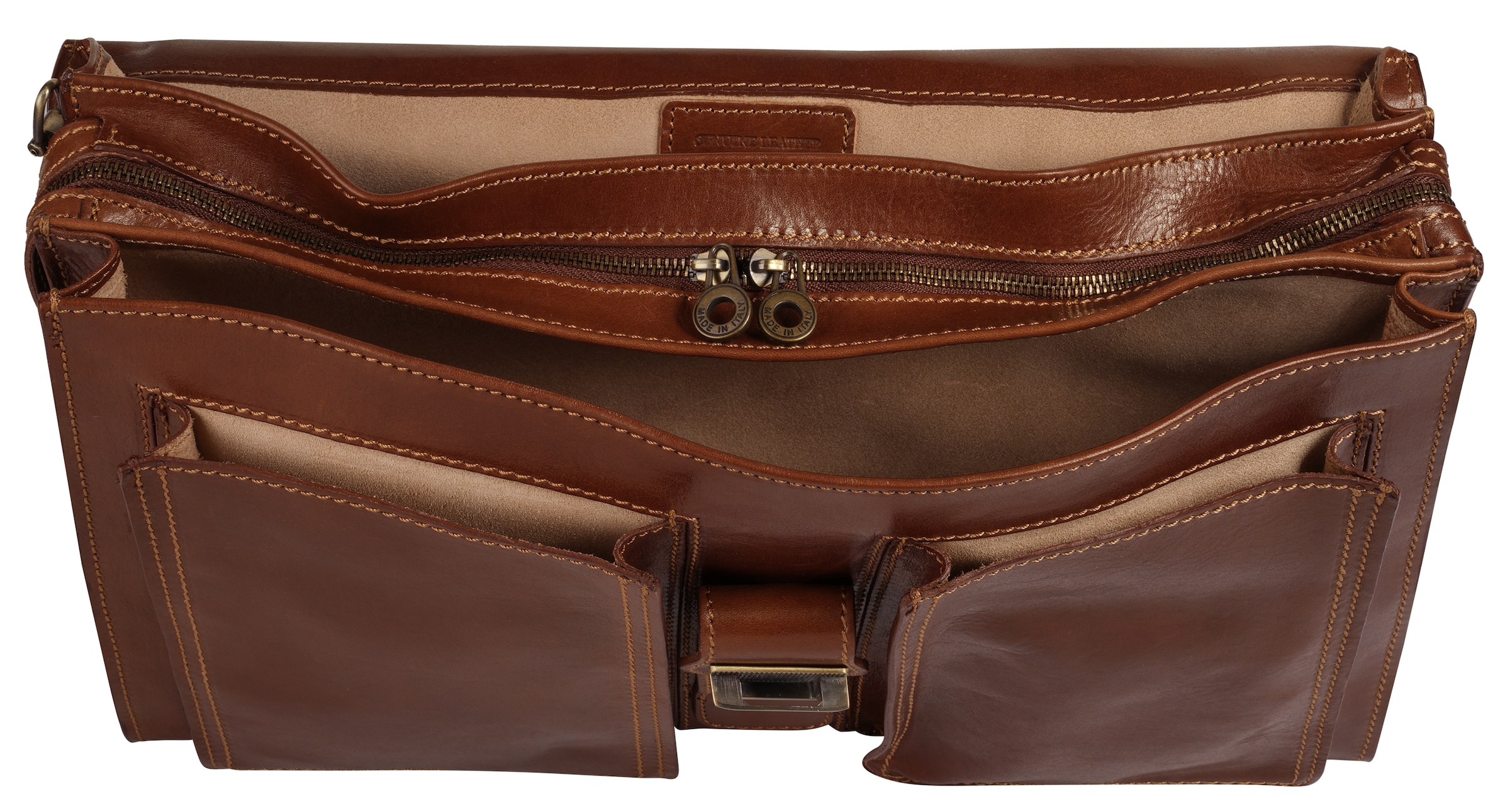 Piké Mallette echt Leder, Made in Italy