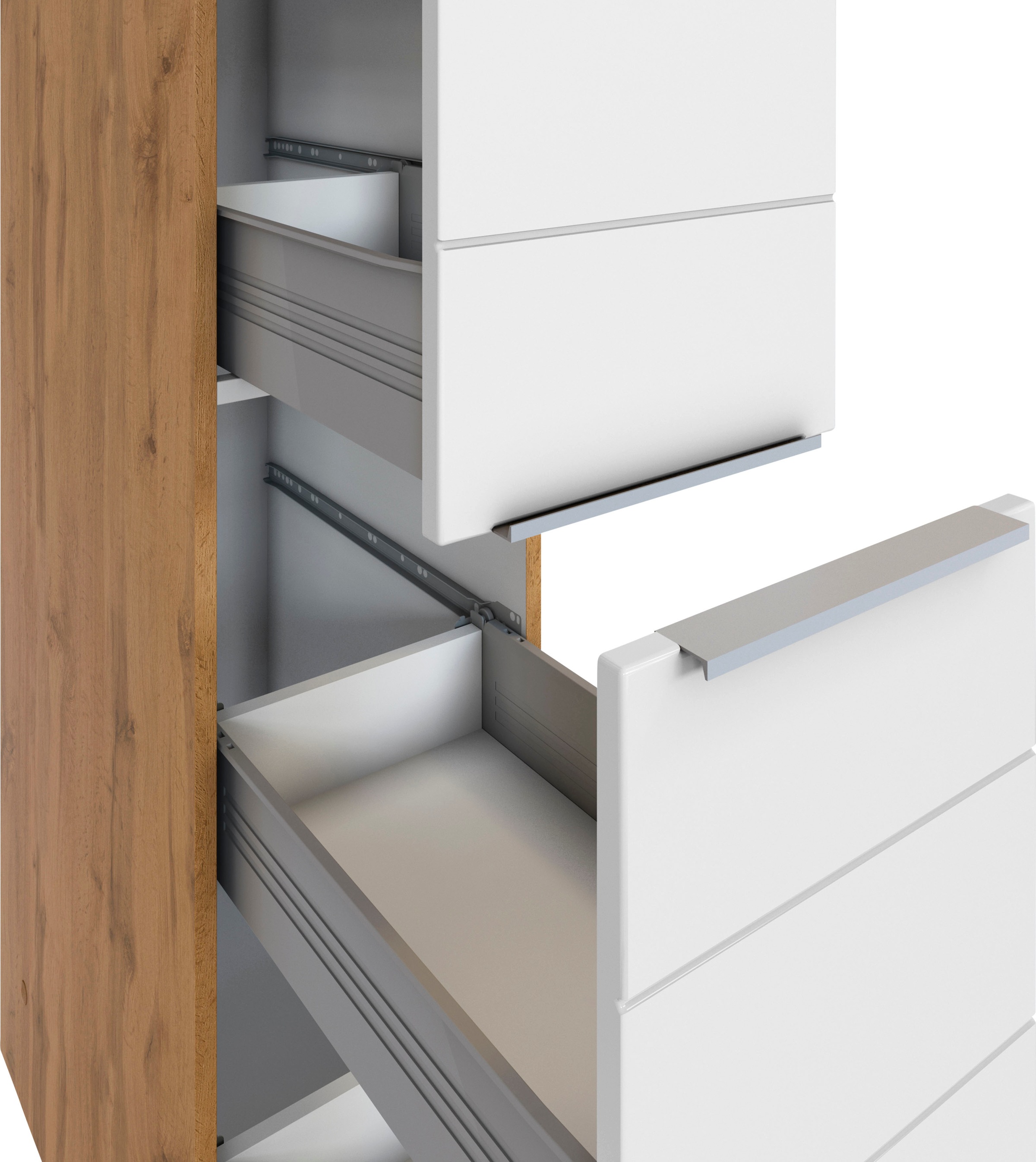 KOCHSTATION Armoire à pharmacie »KS-Luhe« 30 cm de large, façades MDF de qualité avec lisseau horizontal