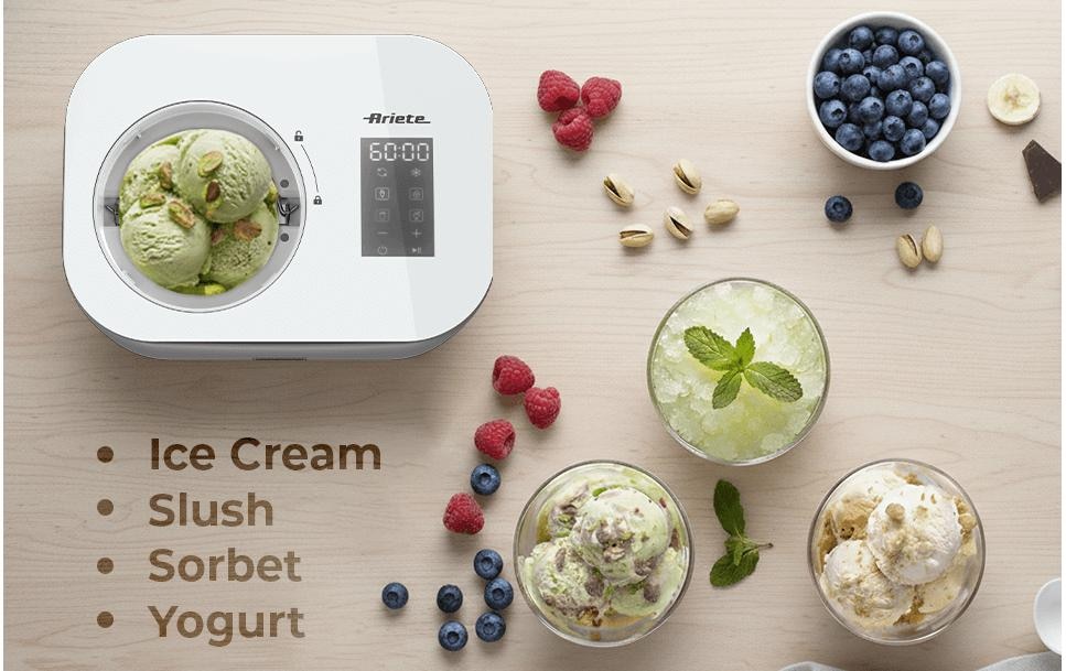 Ariete Machine à glace »Gran Gelato« 1 l 100 W La fonction de refroidissement intégrée garde votre glace fraîche jusqu'à 1 heure.