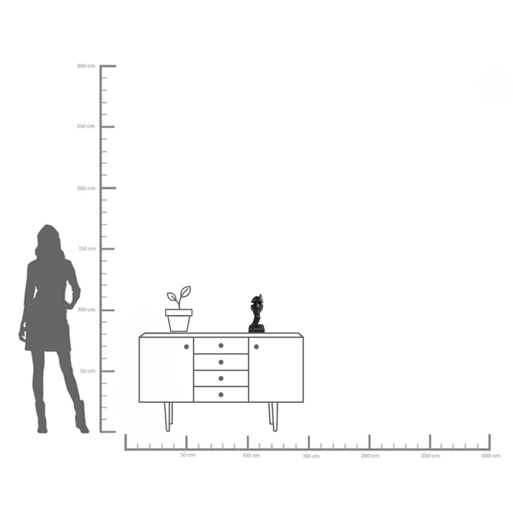 Kare Design Objet décoratif »Deko Objekt Quiet Face Schwarz 31cm«