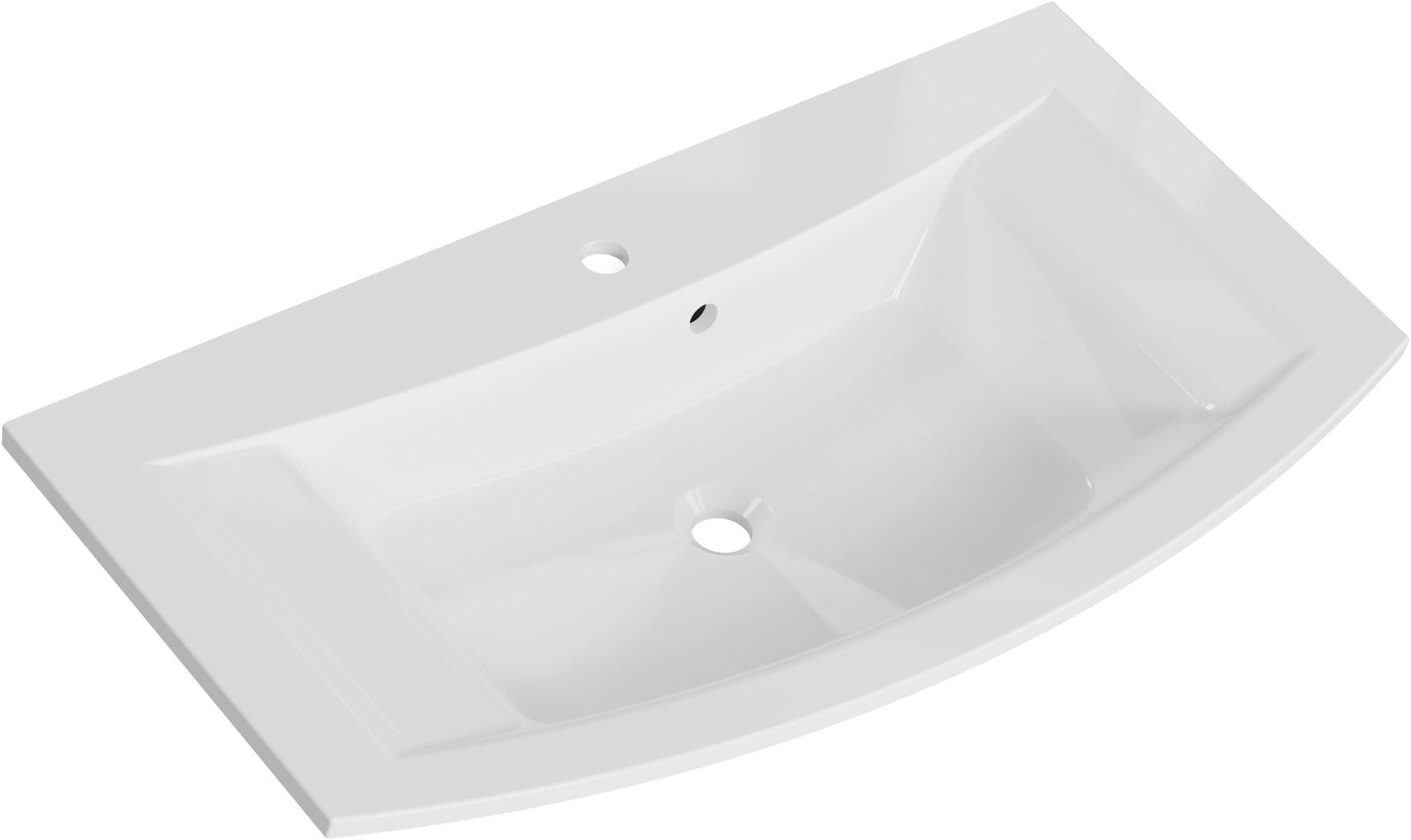 Saphir Table de lavage »Serie 7045 Mineralmarmor-Waschtisch und Unterschrank, 91 cm breit« meuble lavabo avec 2 tiroirs, ensemble mobilier de salle de bain avec lavabo