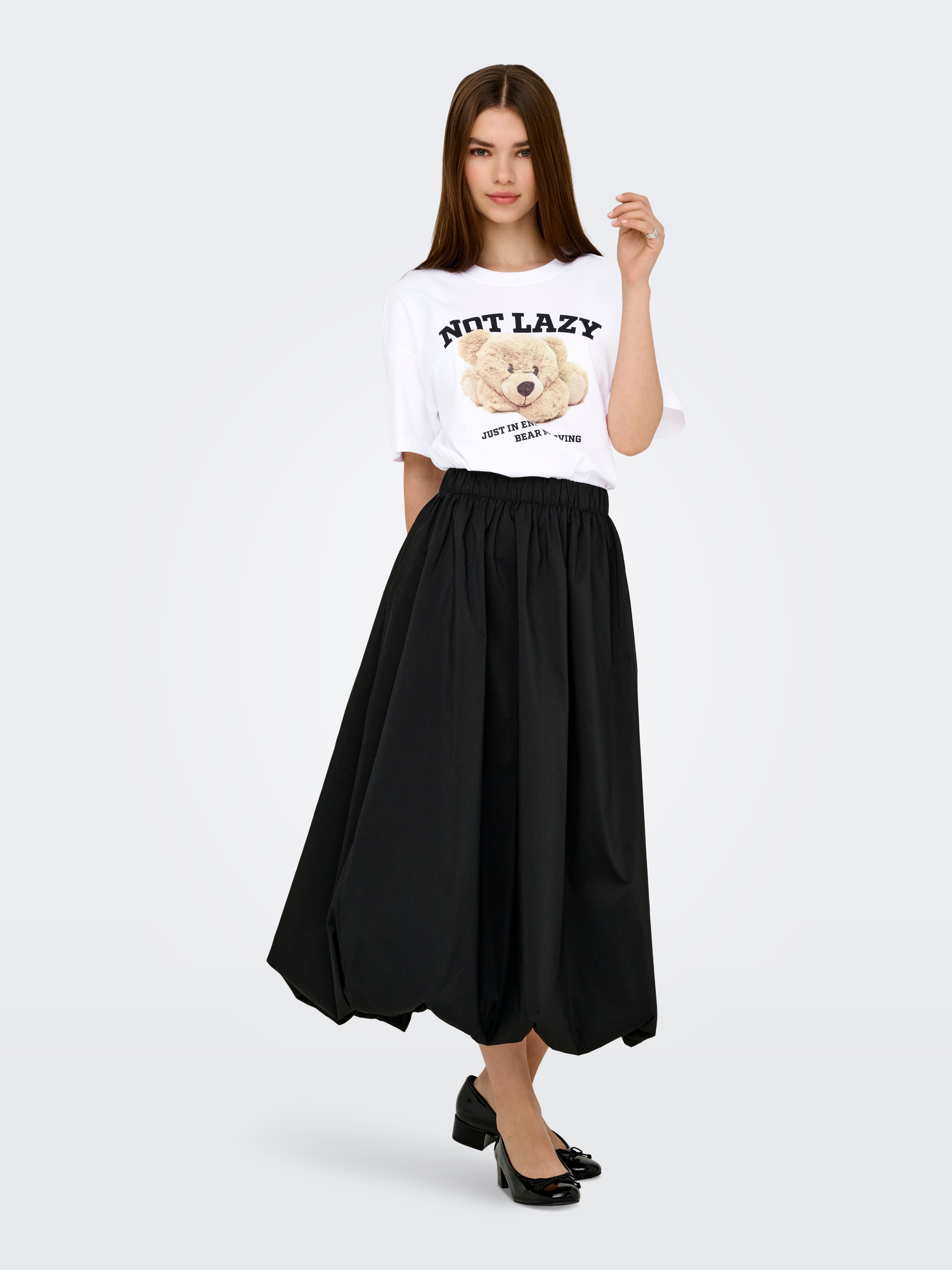 ONLY Kurzarmshirt »ONLVIVVI LIFE S/S LOVELY TOP JRS« Baumwolle, regular fit, Rundhals