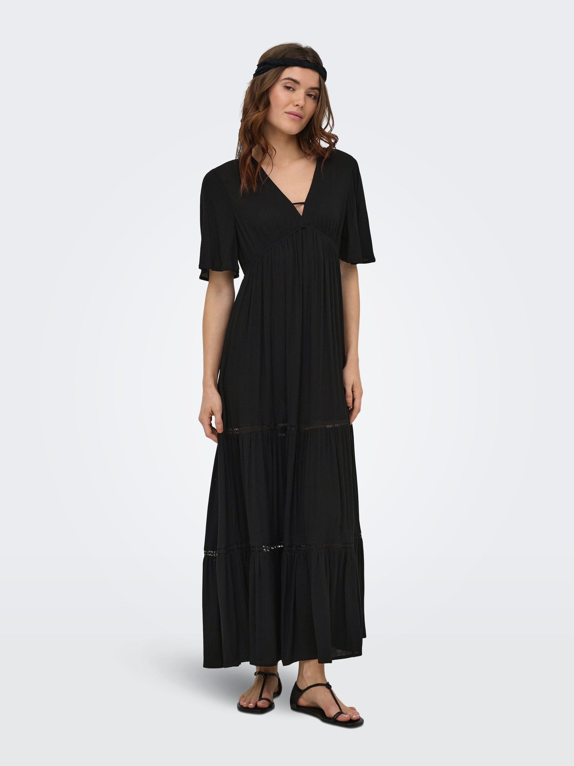 ONLY Maxi robe »ONLMYA CHIARA S/S LONG V DRESS WVN« viscose