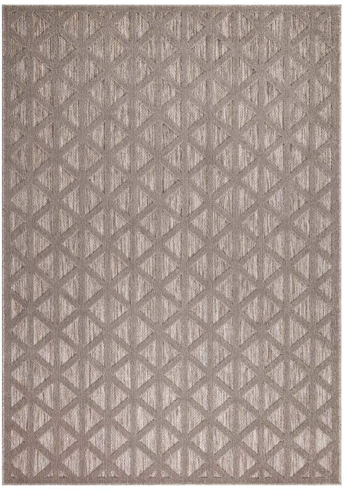 Carpet City Teppich »In-& Outdoorteppich Santorini 446, 3D-Effekt, Geo-Muster« rechteckig 5 mm Höhe Wetterfest & UV-beständig für Terrasse, Balkon, Küche, Flur