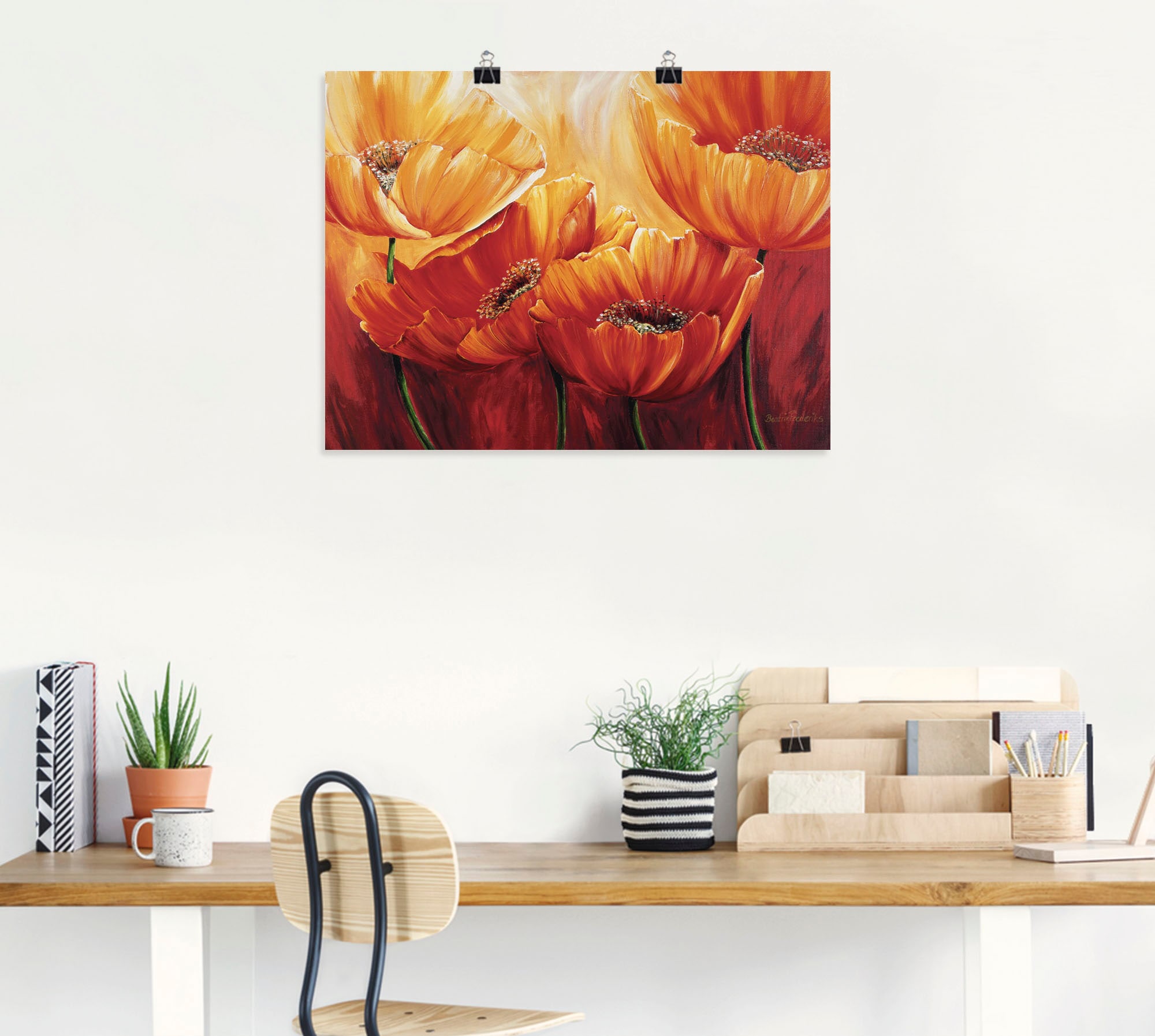 Artland Wandbild »Vier Mohnblumen« Blumen 1 Stk. tlg. als Leinwandbild, Poster in verschied. Grössen