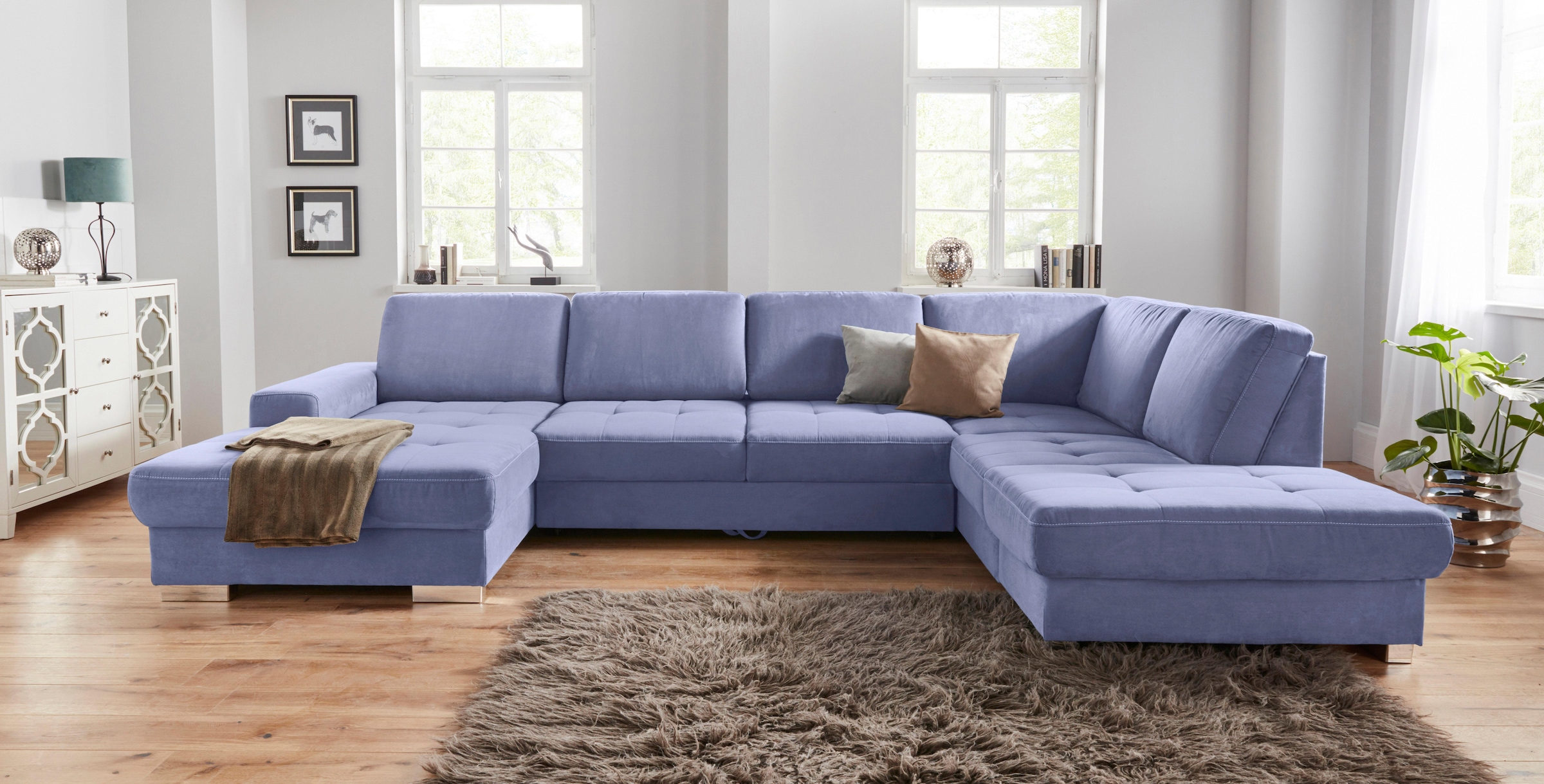 sit&more Wohnlandschaft »Santorini U-Form« mit Federkern und Sitztiefenverstellung, wahlweise mit Bettfunktion