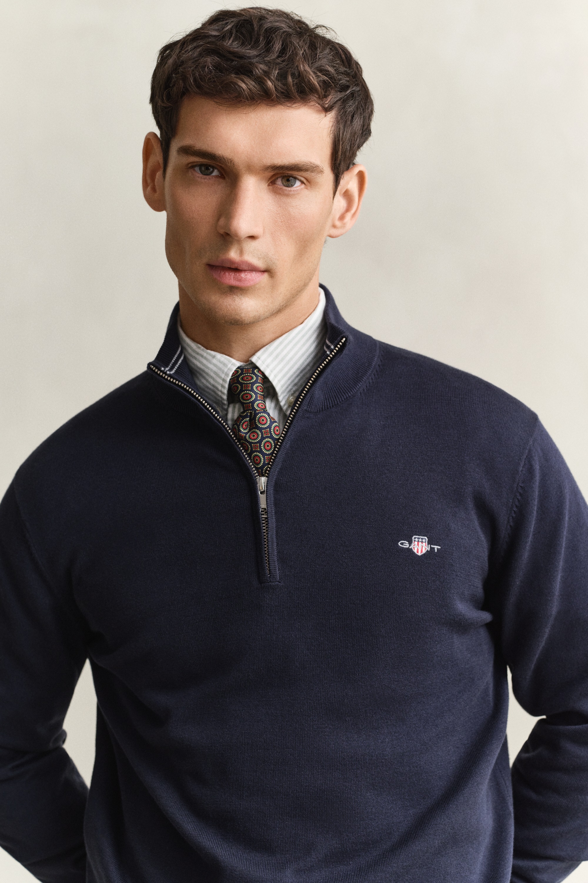 Gant Troyer »CLASSIC COTTON HALF ZIP« Regular fit mit Troyerkragen