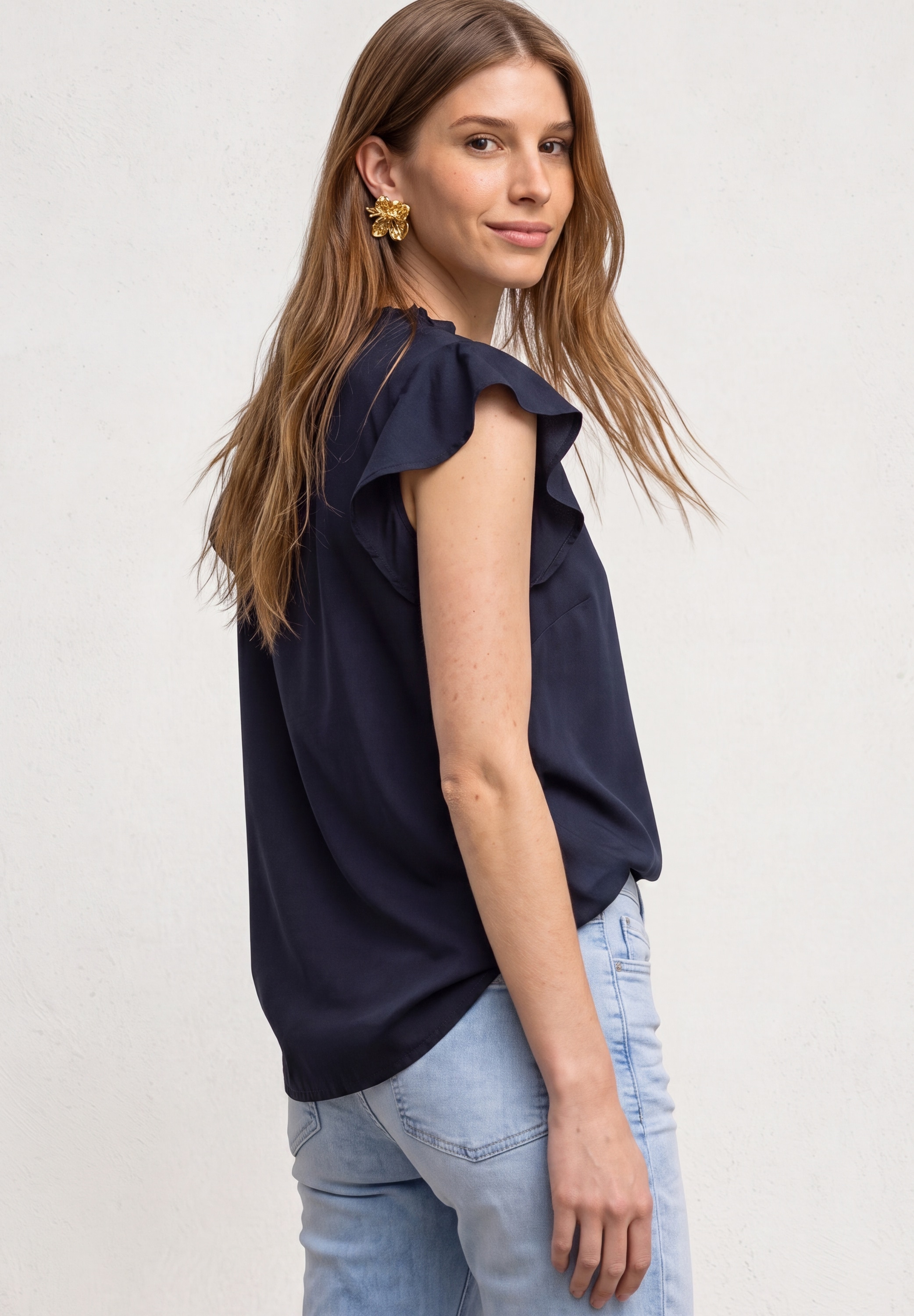 STREET ONE Blouse à manches courtes blouse d'été avec manches à volants