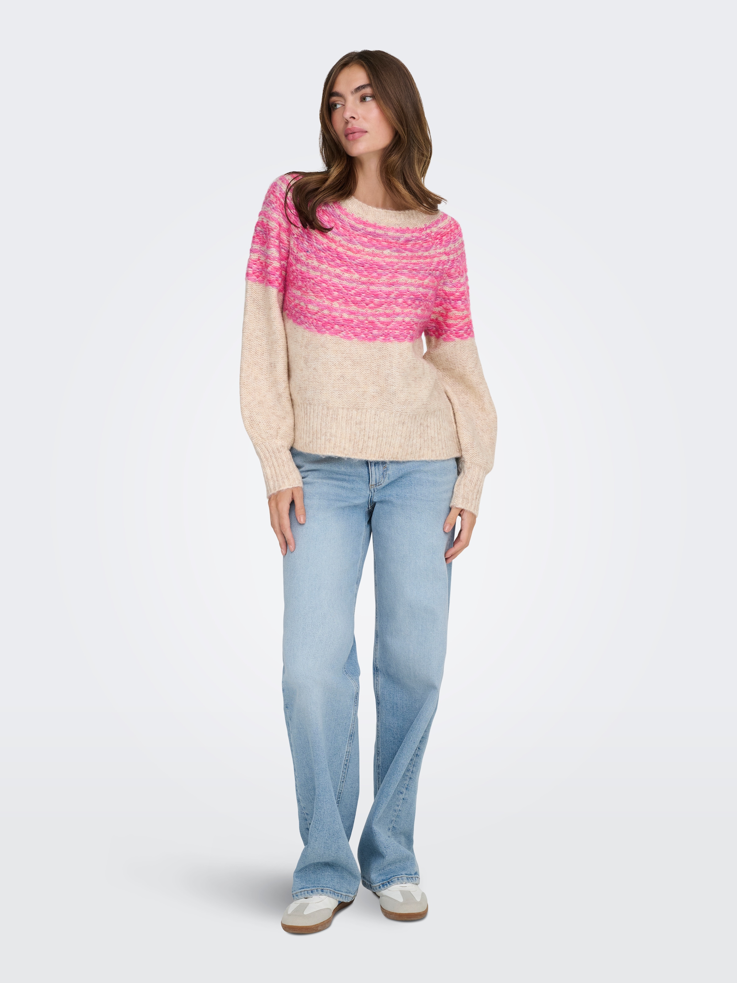 ONLY Pull en tricot »ONLSIDONA LIFE LS JQ O-NECK KNT«