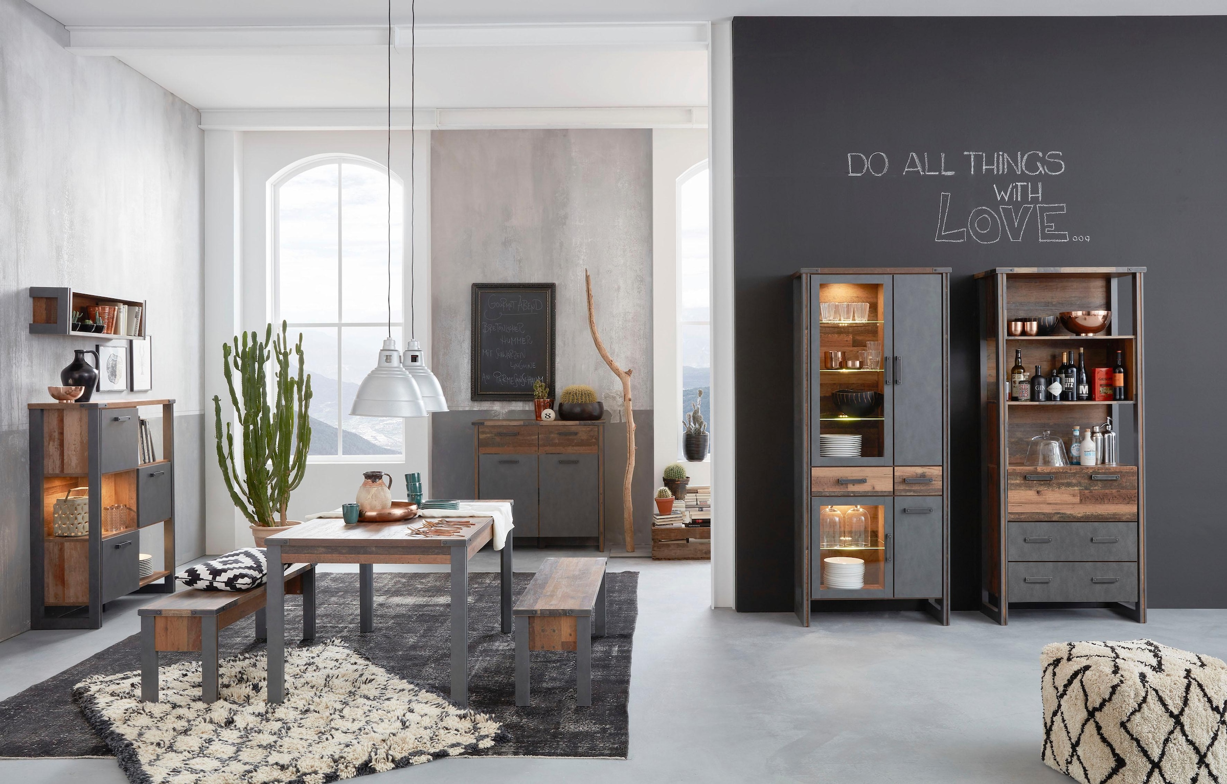 Home affaire Kommode »Bristol« Rustikaler Wohnzimmerschrank mit 2 Schubladen und 4 Fächern