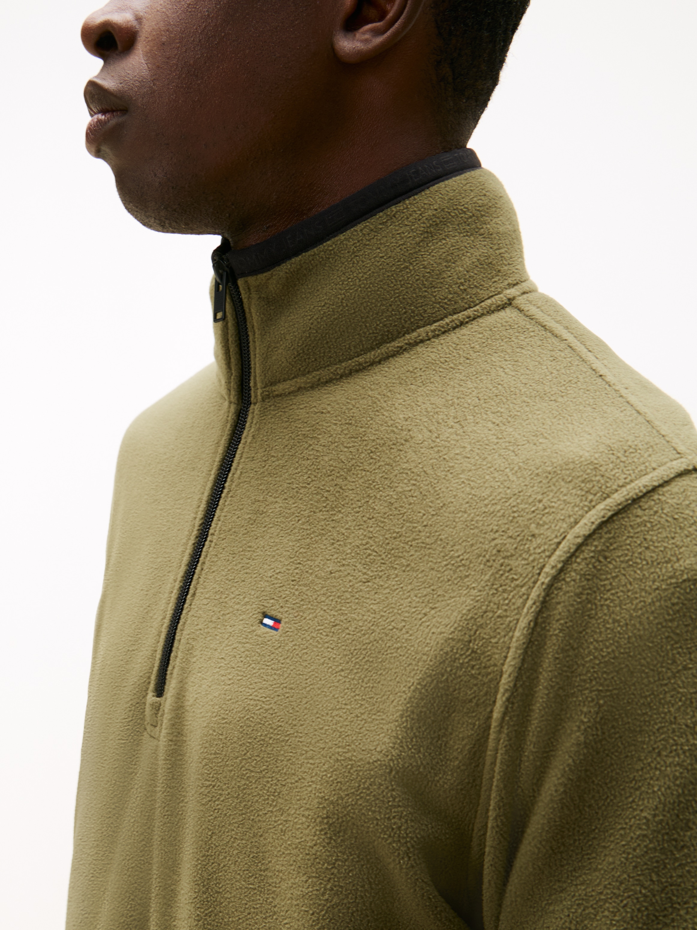 Tommy Jeans Pull en polaire »TJM FLAG POLAR FLEECE«, normale Passform, Troyer
