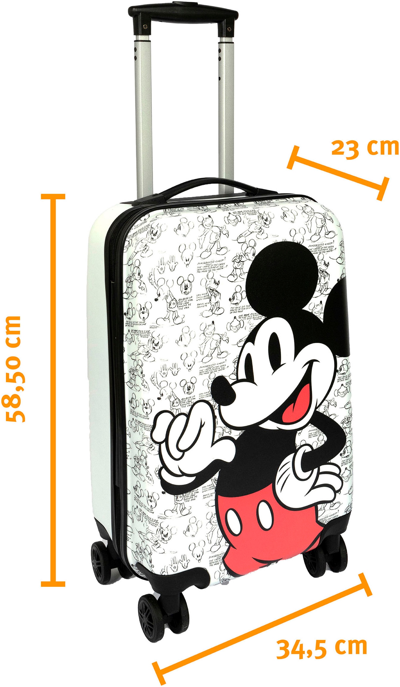 UNDERCOVER Kinderkoffer »Mickey Mouse, 59 cm« 35 l 4 Rollen mit TSA-Zahlenschloss