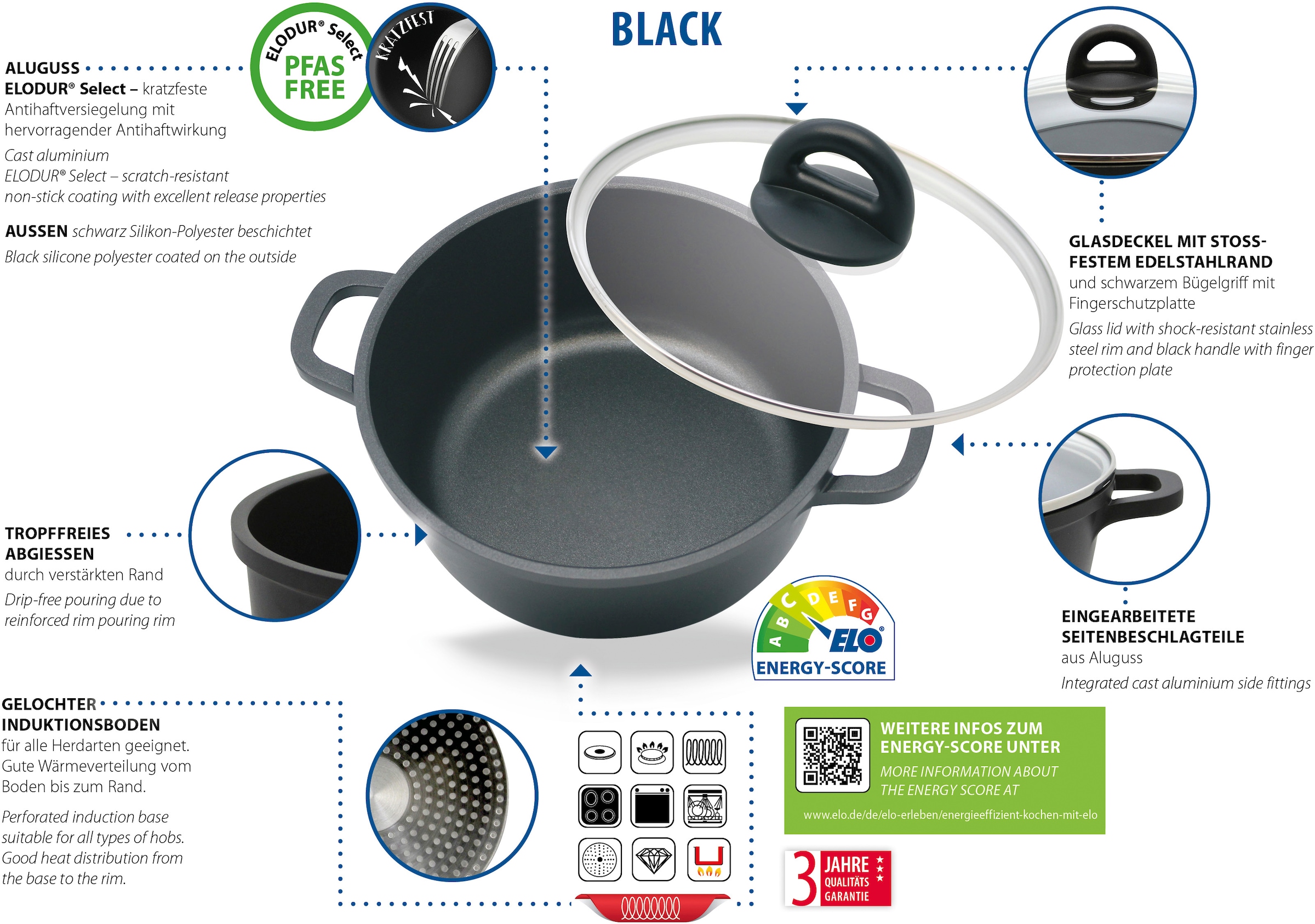 Elo Basic Casserole »Black« 1 tlg.
