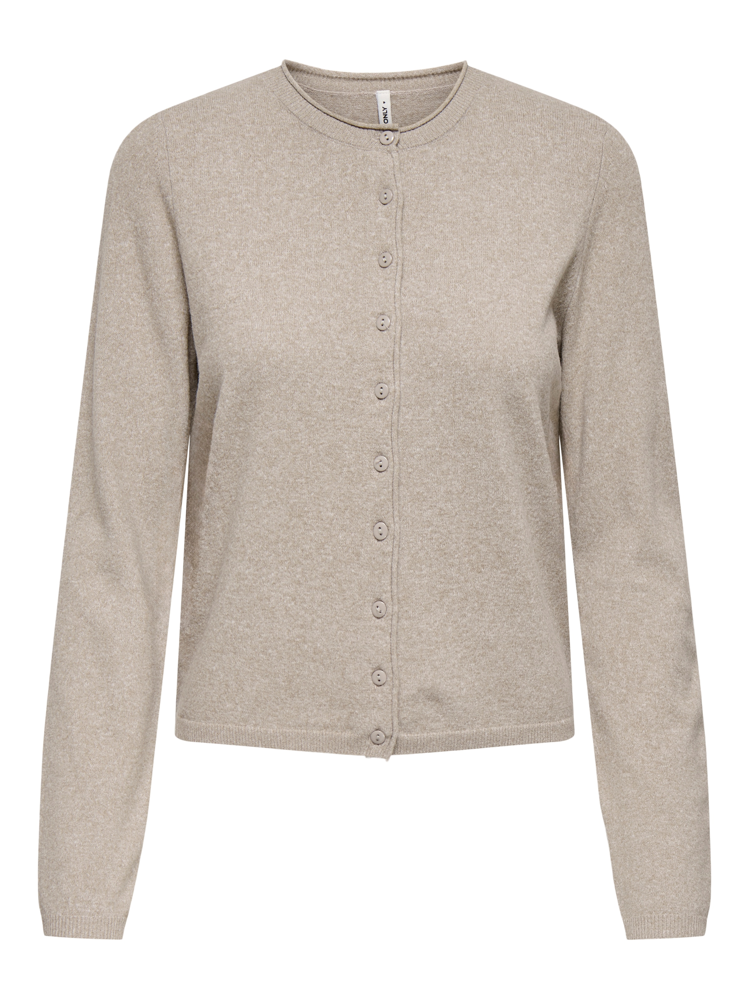 ONLY Veste en tricot »ONLLOYAL LIFE LS O-NECK BUT CAR KNT NOOS« gerippte Ärmelbündchen