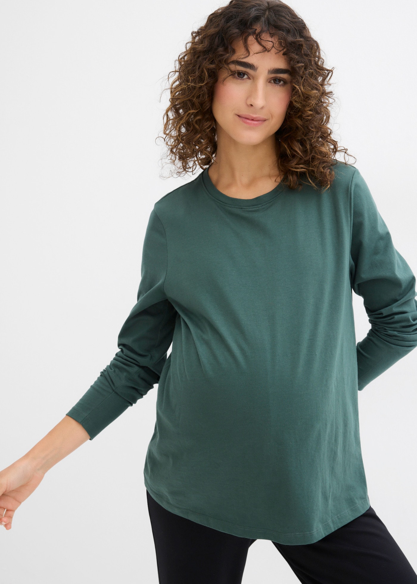 bonprix T-shirt de grossesse Paquet,  en lot de deux, avec fonction d'allaitement discrète, en jersey