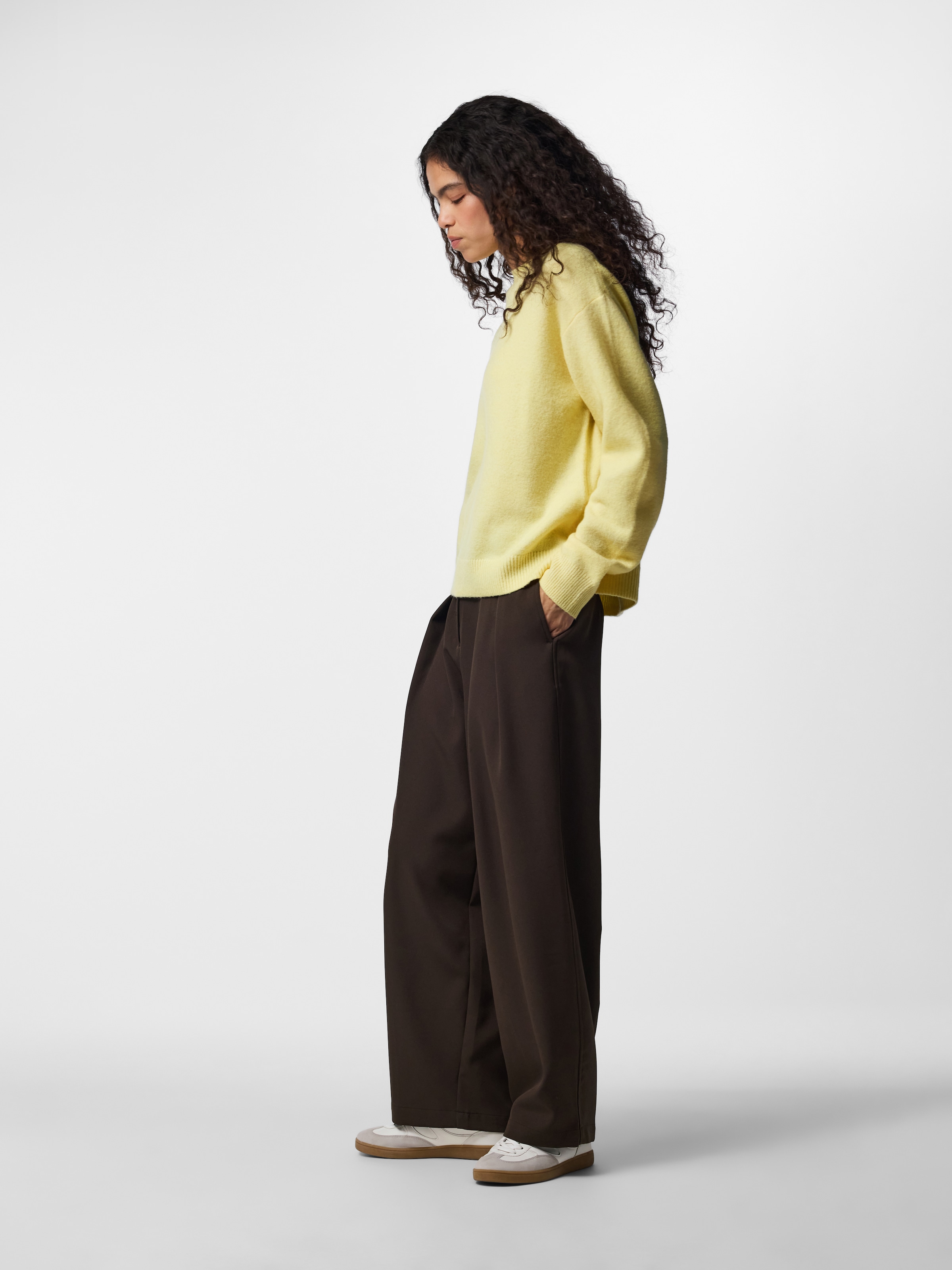 pieces Pull à col rond »PCSALLY LS O-NECK KNIT NOOS BC« mélange de matériaux