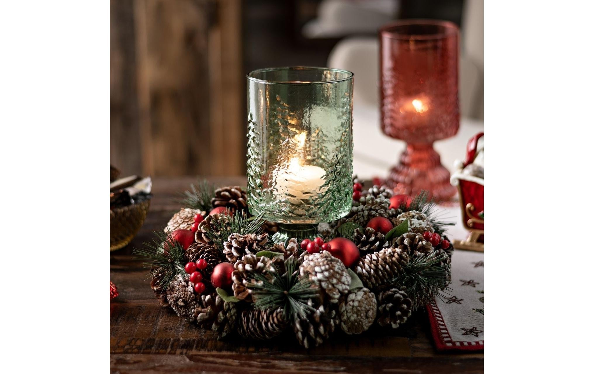 G.Wurm Couronne décorative »Weihnachtskranz mit Tannenzapfen 30 x 30 x 7 cm«