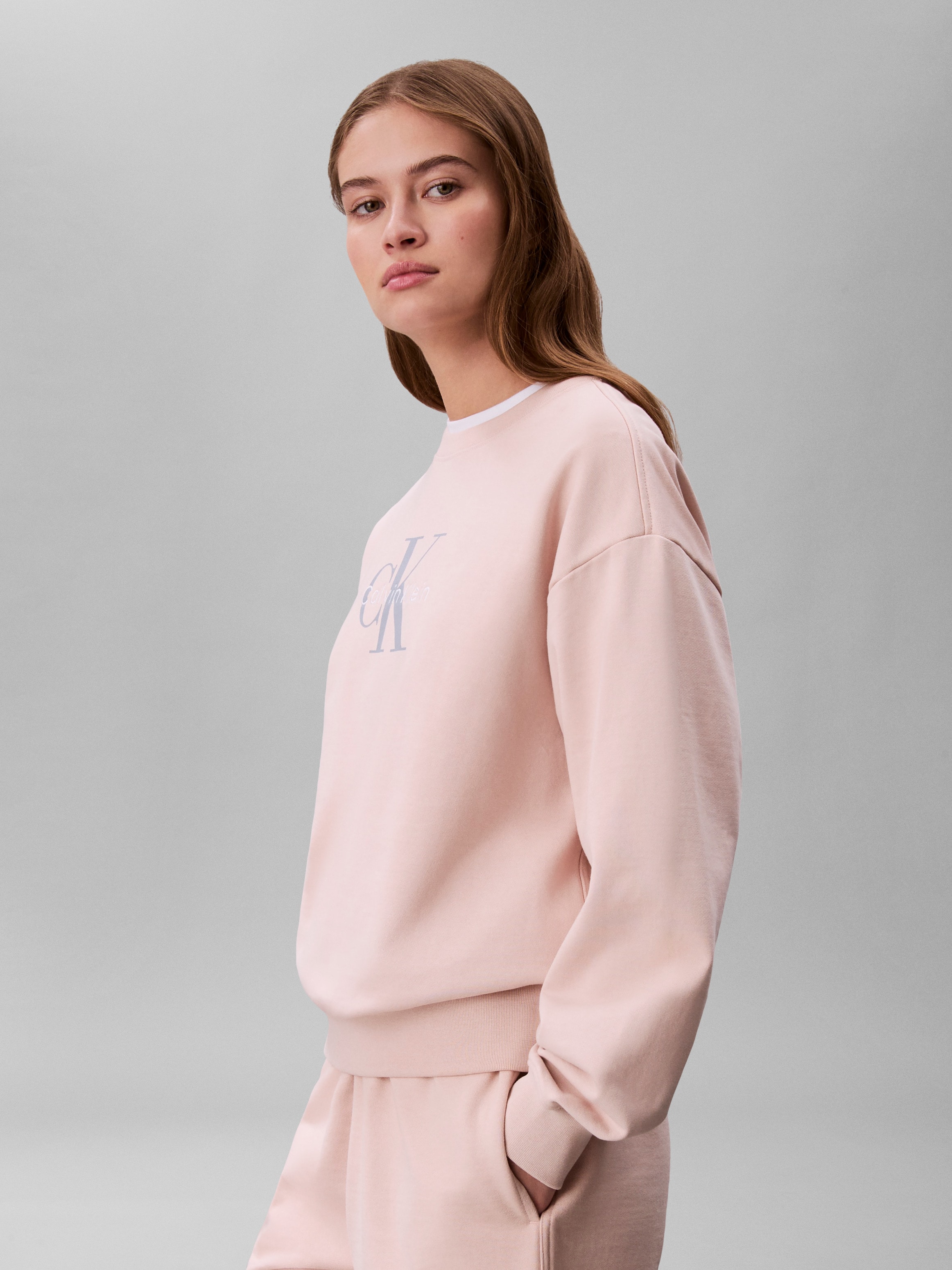 Calvin Klein Sweat-shirt »LS MONOLOGO FRENCH TERRY RLXD CR«, , inscription logo
