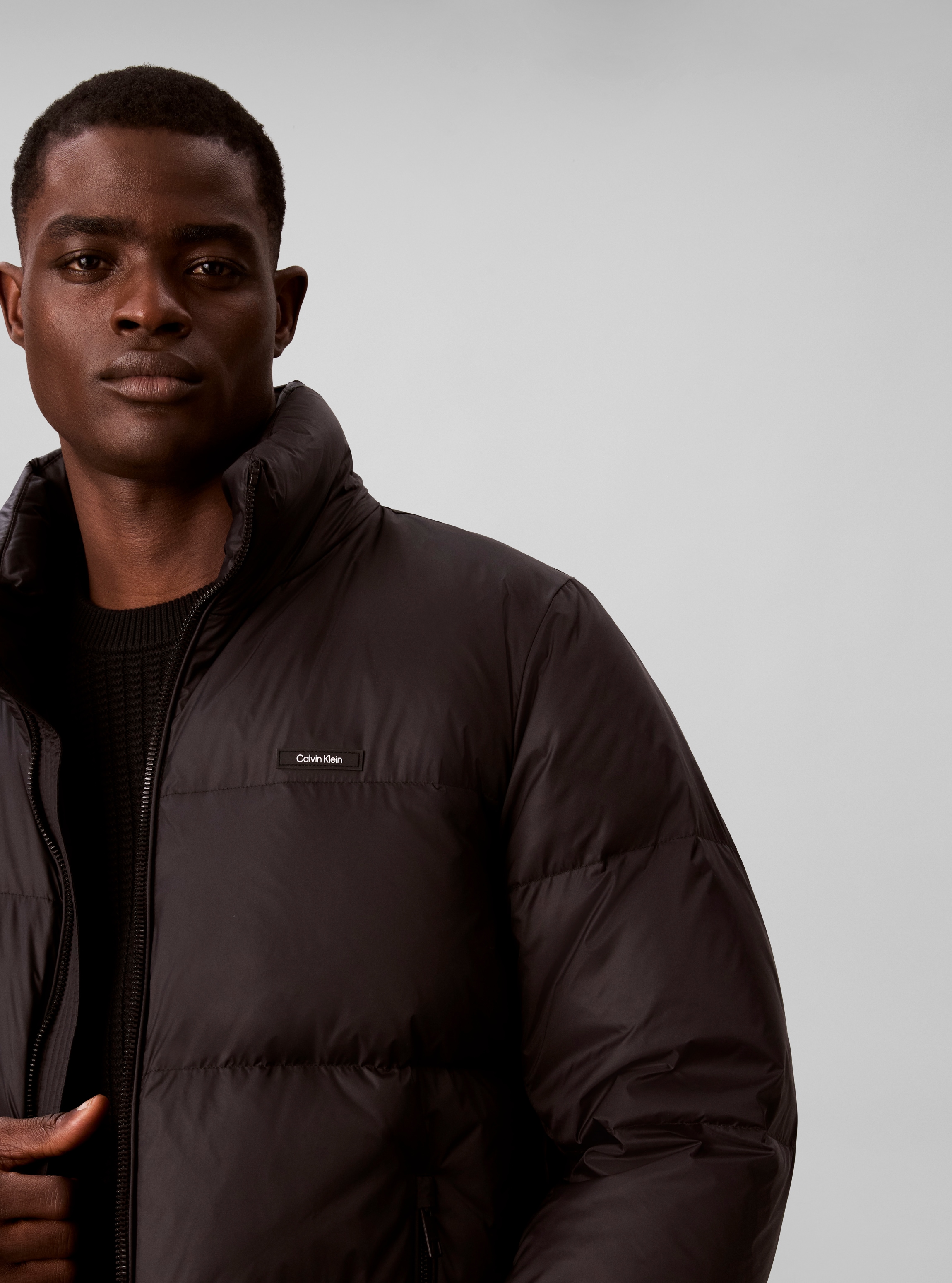 Calvin Klein Veste matelassée »NYLON DOWN PUFFER« sans capuche coupe régulière avec col montant