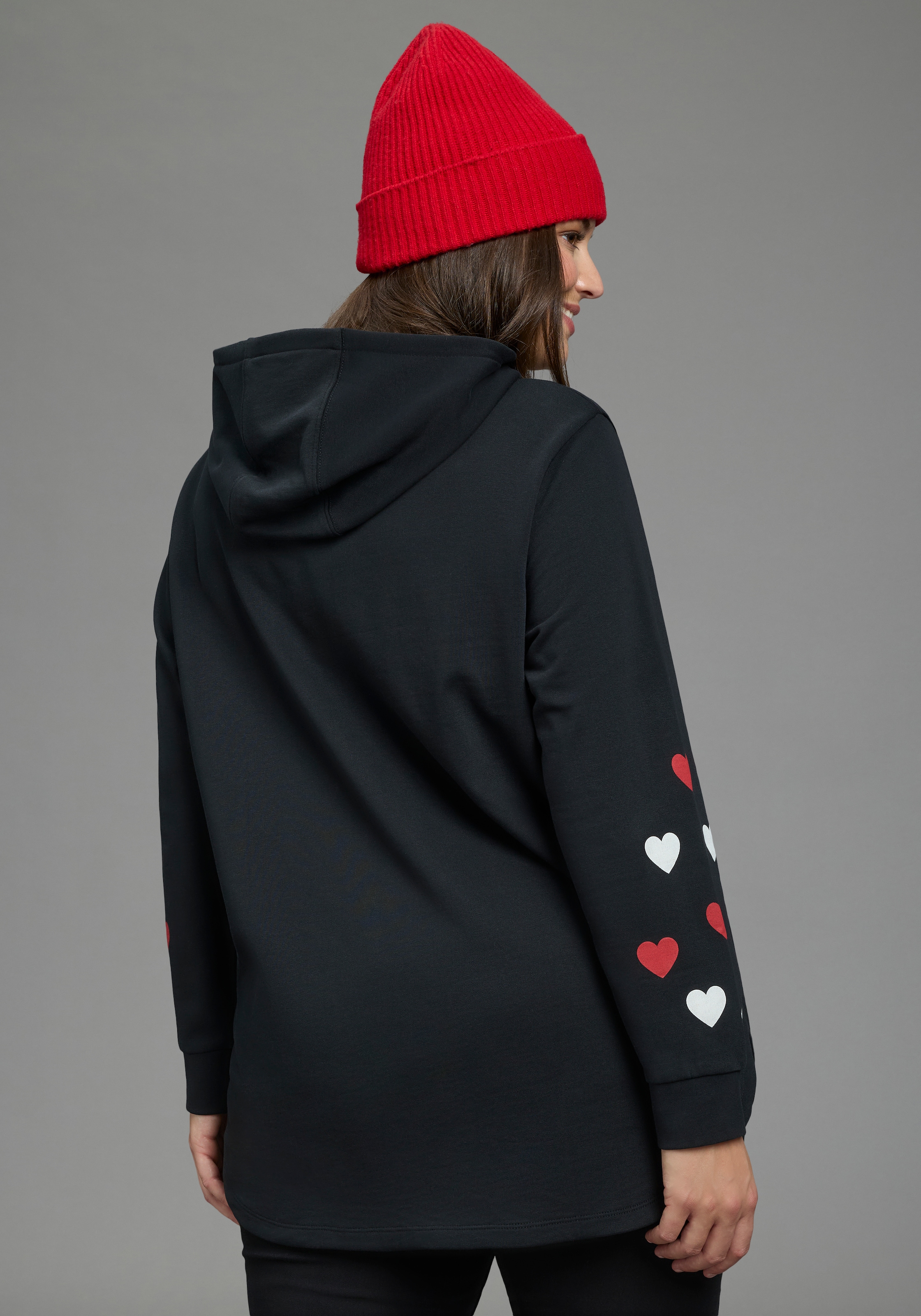 Laura Scott CURVE Sweat à capuche »Grosse Grössen«, en look oversize en coton doux
