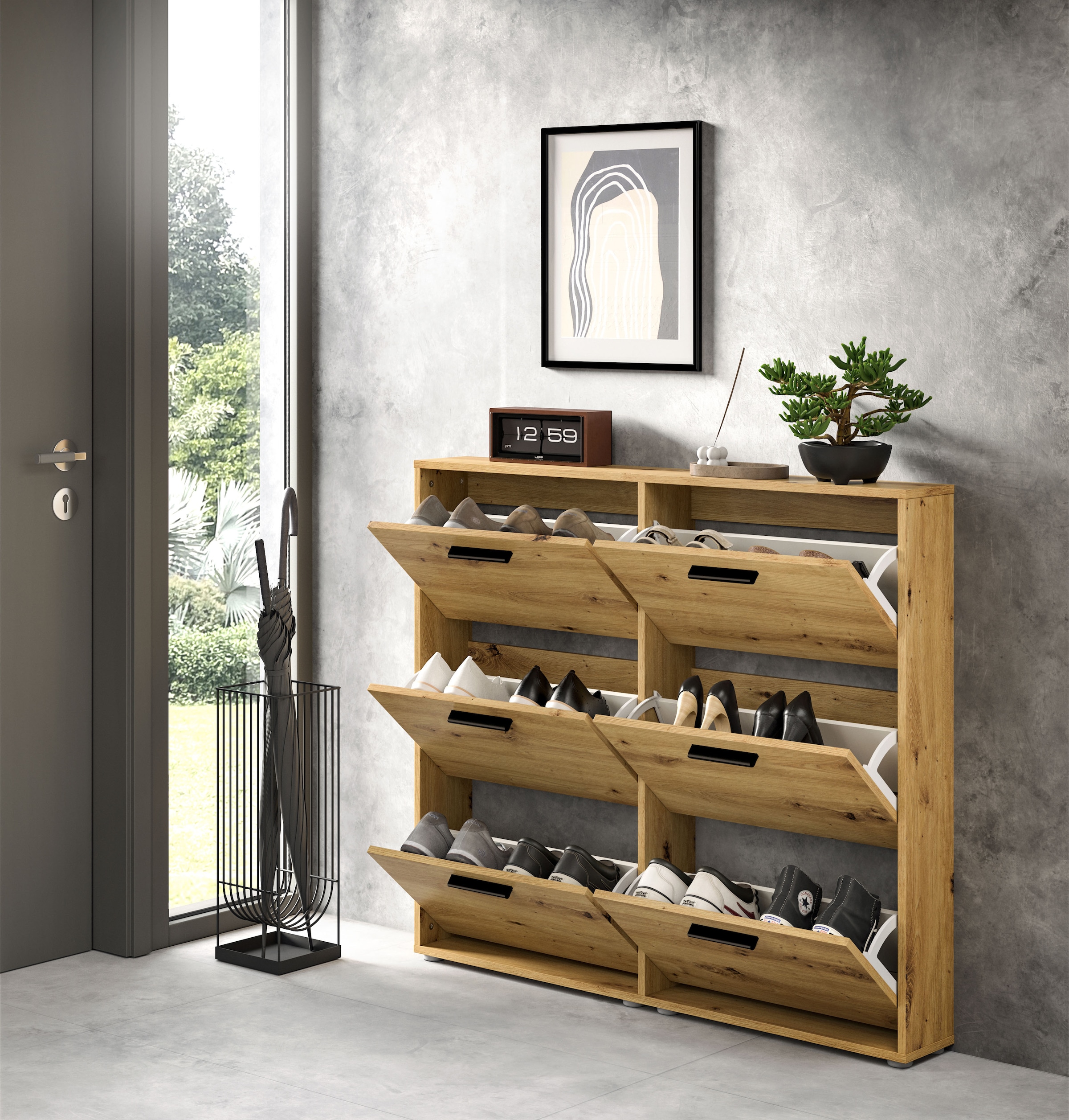 HBZ Schuhkipper »Sam Schuhkipper, Schuhschrank BxHxT 116x103x17 cm« 1 Stk. tlg. mit 6 Klappen