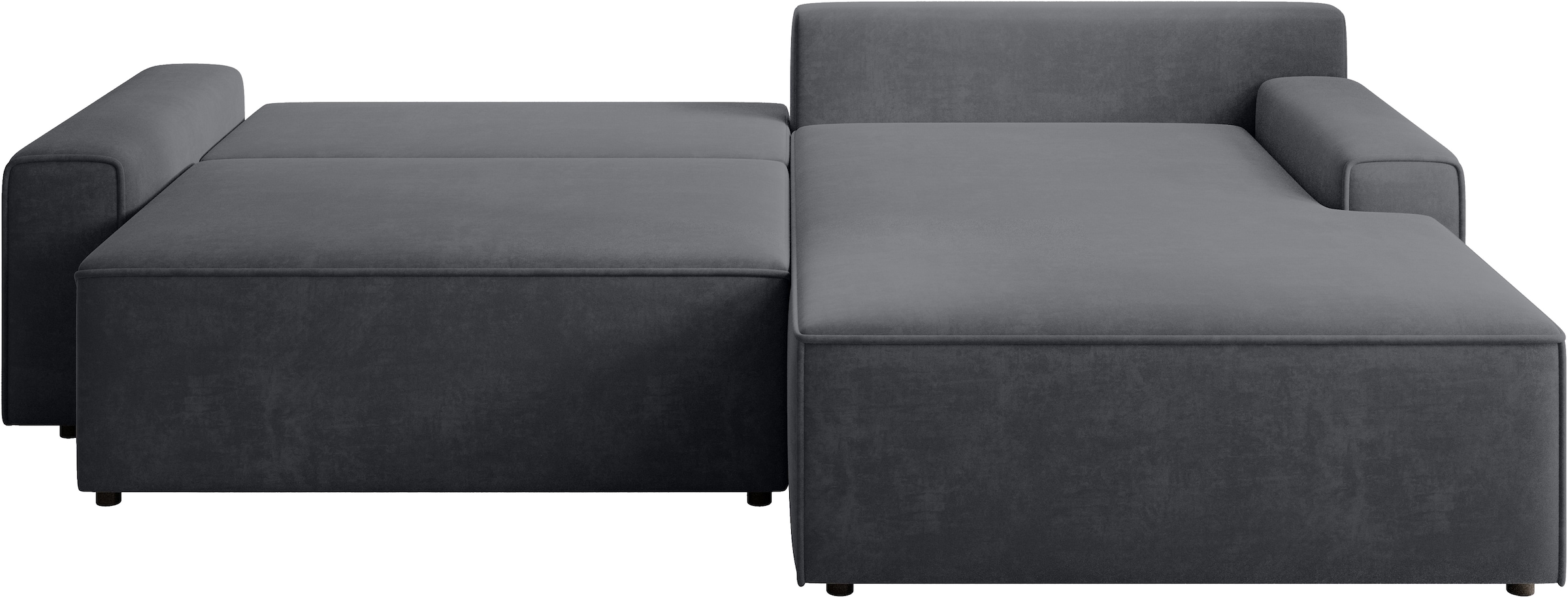 TRENDMANUFAKTUR Canapé d'angle »Challenge, Schlafsofa mit Bettkasten, Couch in L-Form, Breite 245 cm« recamière montable des deux côtés, aussi en velours côtelé tendance