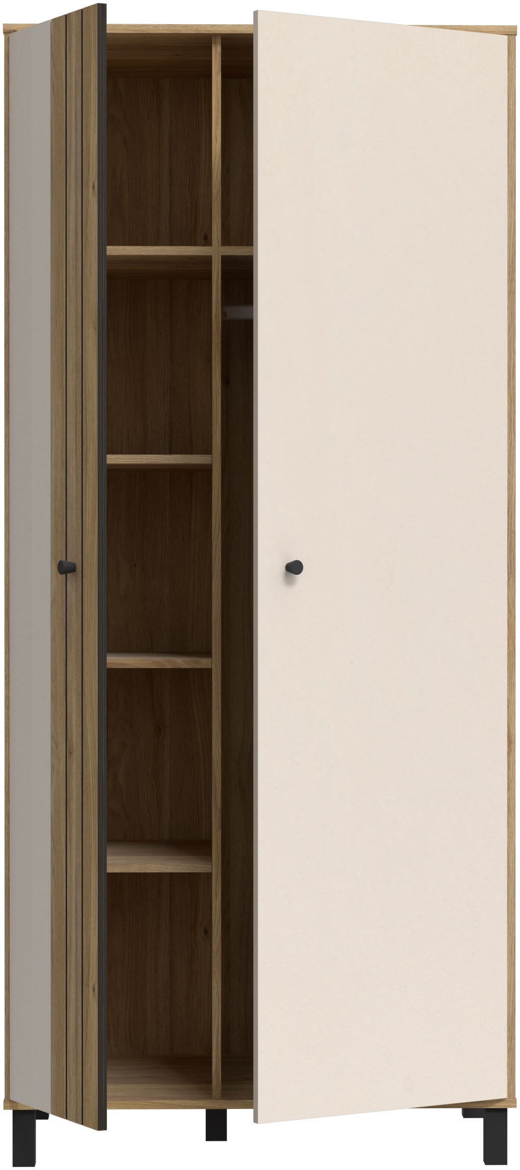 FORTE Buffet haut »Killarney« armoire, espace de rangement, soft close, tringle à vêtements