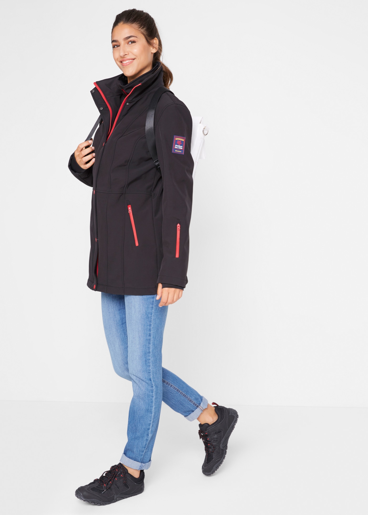 bonprix Softshelljacke atmungsaktiv, winddicht, wasserabweisend, mit hohem Stretchanteil