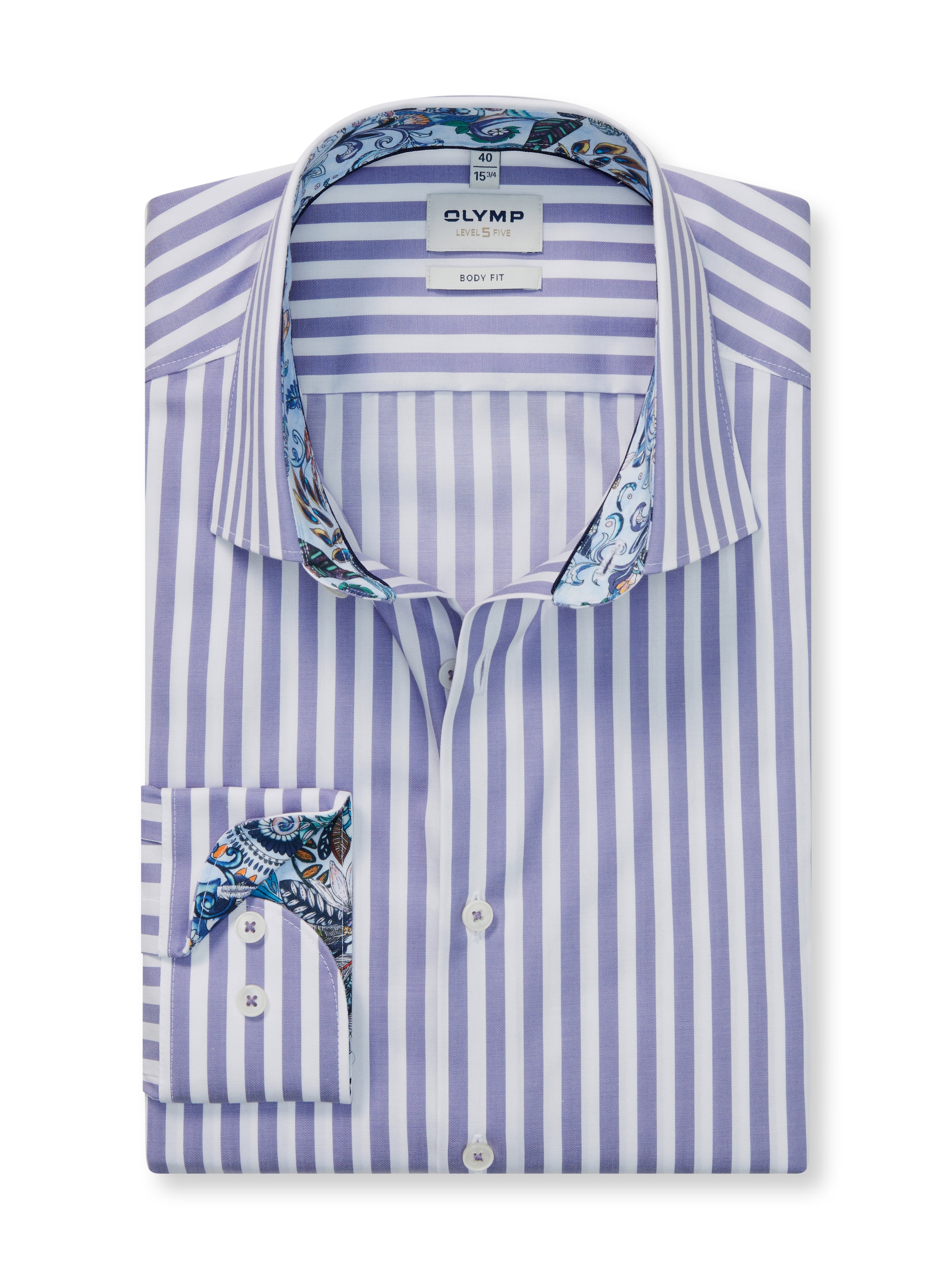 OLYMP Chemise à manches longues »Level 5« gestreift, body fit, New York Kentkragen, Businesshemd