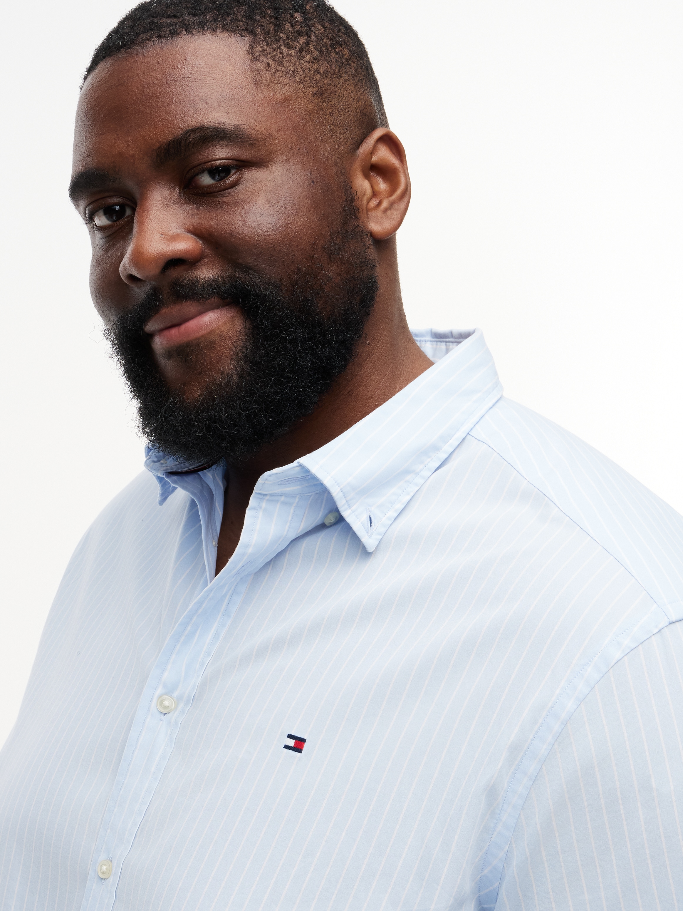 Tommy Hilfiger Big & Tall Kurzarmhemd »FLEX POPLIN« Grosse Grössen, regular fit, fein gestreift