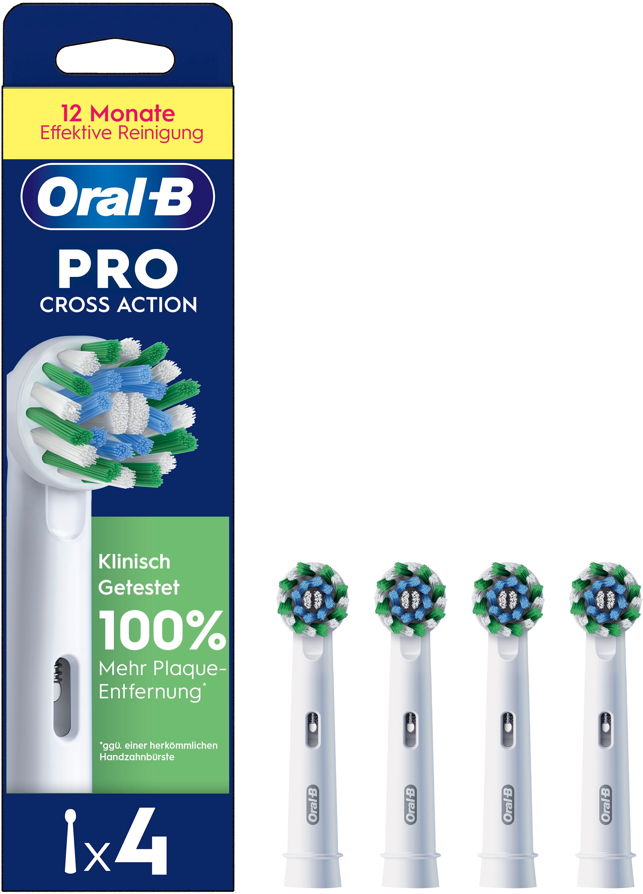 Oral-B Aufsteckbürsten »Pro CrossAction« Zahnreinigung mit innovativen X-förmigen Borsten