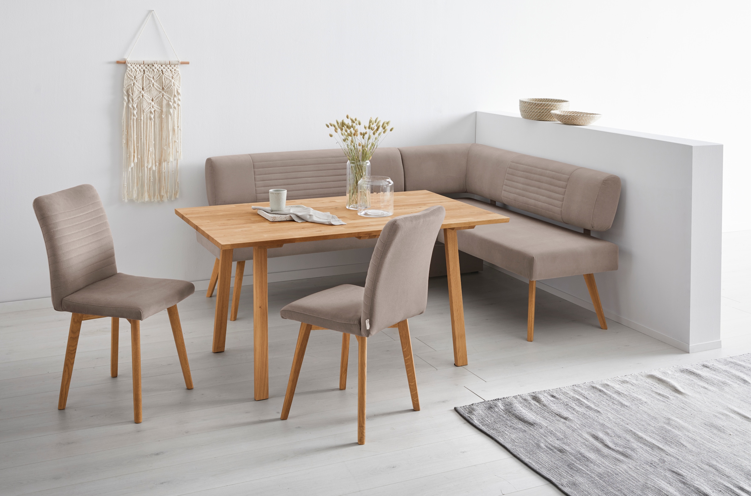 GOODproduct Eckbank »Alessja« Breite langer Schenkel 192 oder 212 cm, Gestell aus Eiche Massivholz
