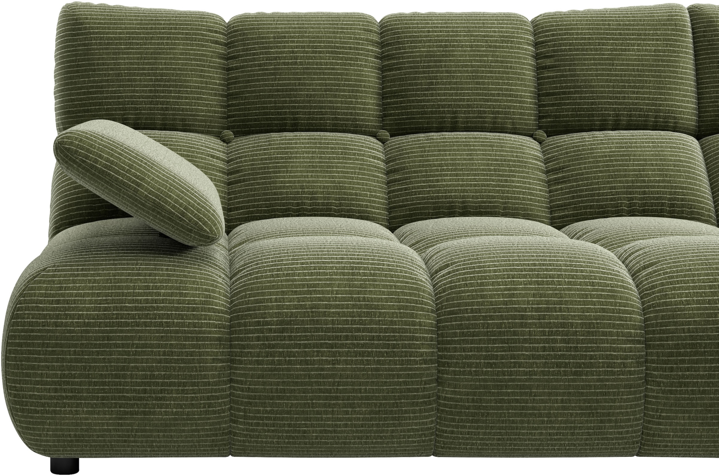 Home affaire Canapé d'angle »Cozy Bubble, mit klappbarer Armlehne, Breite 289 cm« avec matelassage élégant, housse intégrale & rembourrage doux