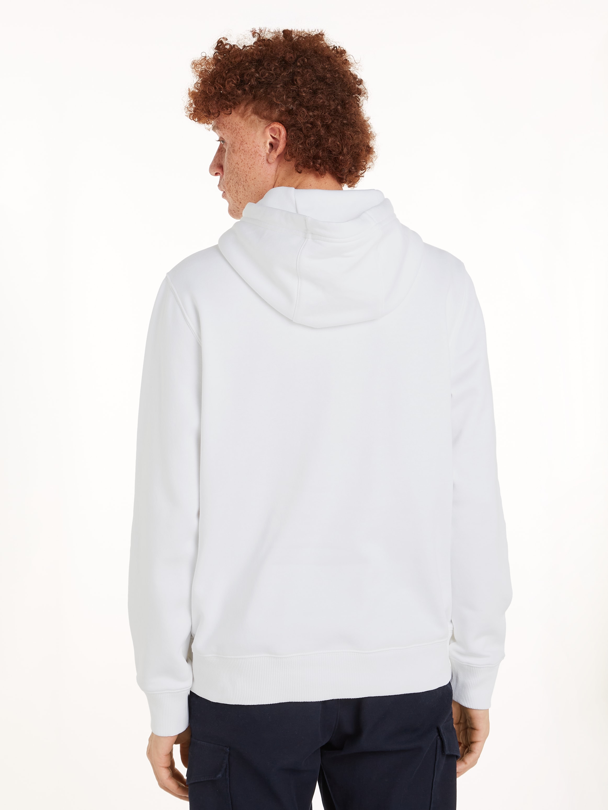 Tommy Hilfiger Sweat à capuche »HILFIGER CHEST INSERT HOODY mit Kapuze und Logoschriftzug«, unifarben, casual, regular fit, Baumwollmix, Kapuze
