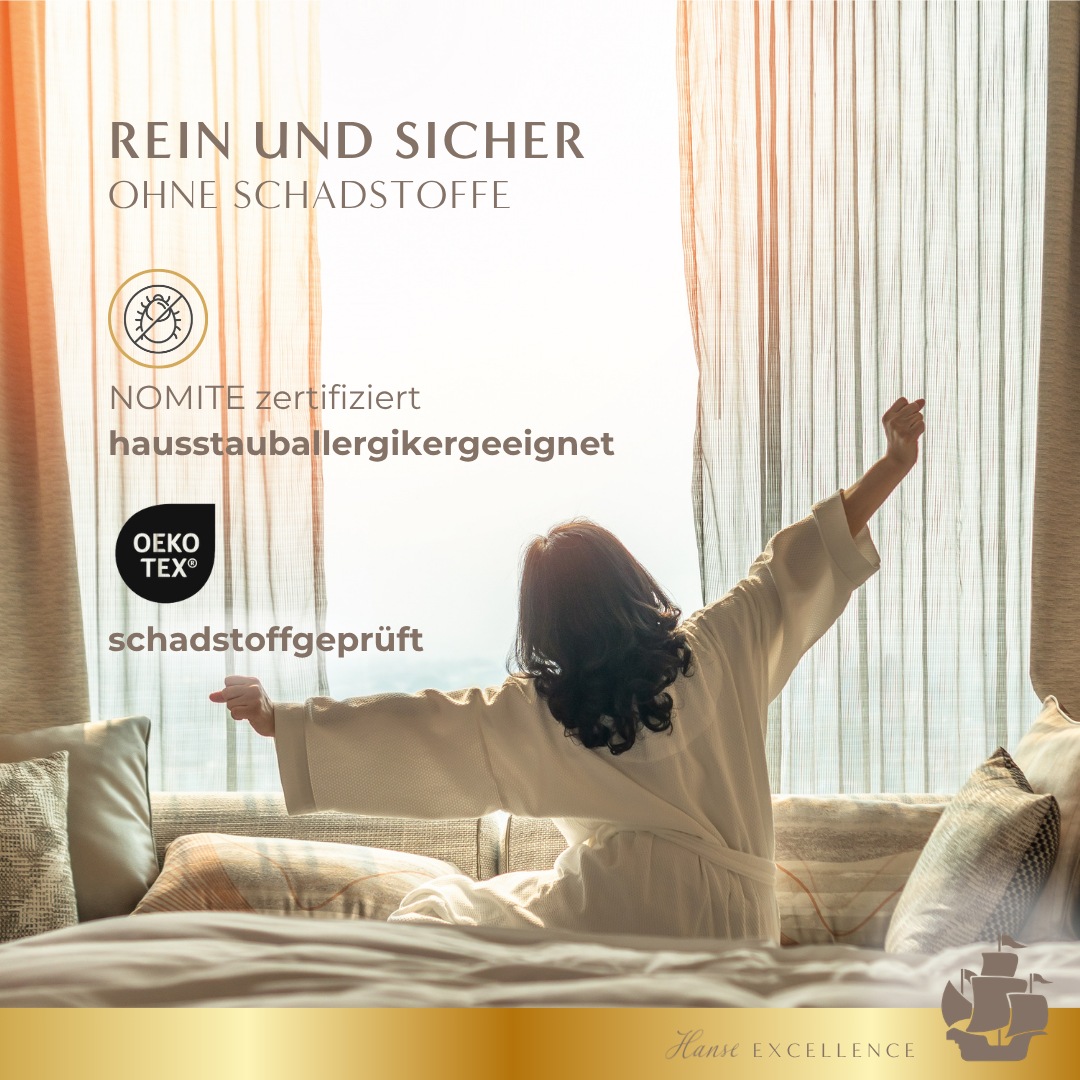 Hanse mit Kogge Oreiller à 3 compartiments »Hanse Excellence Gänsedaunenkopfkissen, Luxusqualität, Made in Germany« Füllung: Aussenkammern: 100% Gänsedaunen; Innenkammer: 100% Gänsefedern 1 cuis tlg.