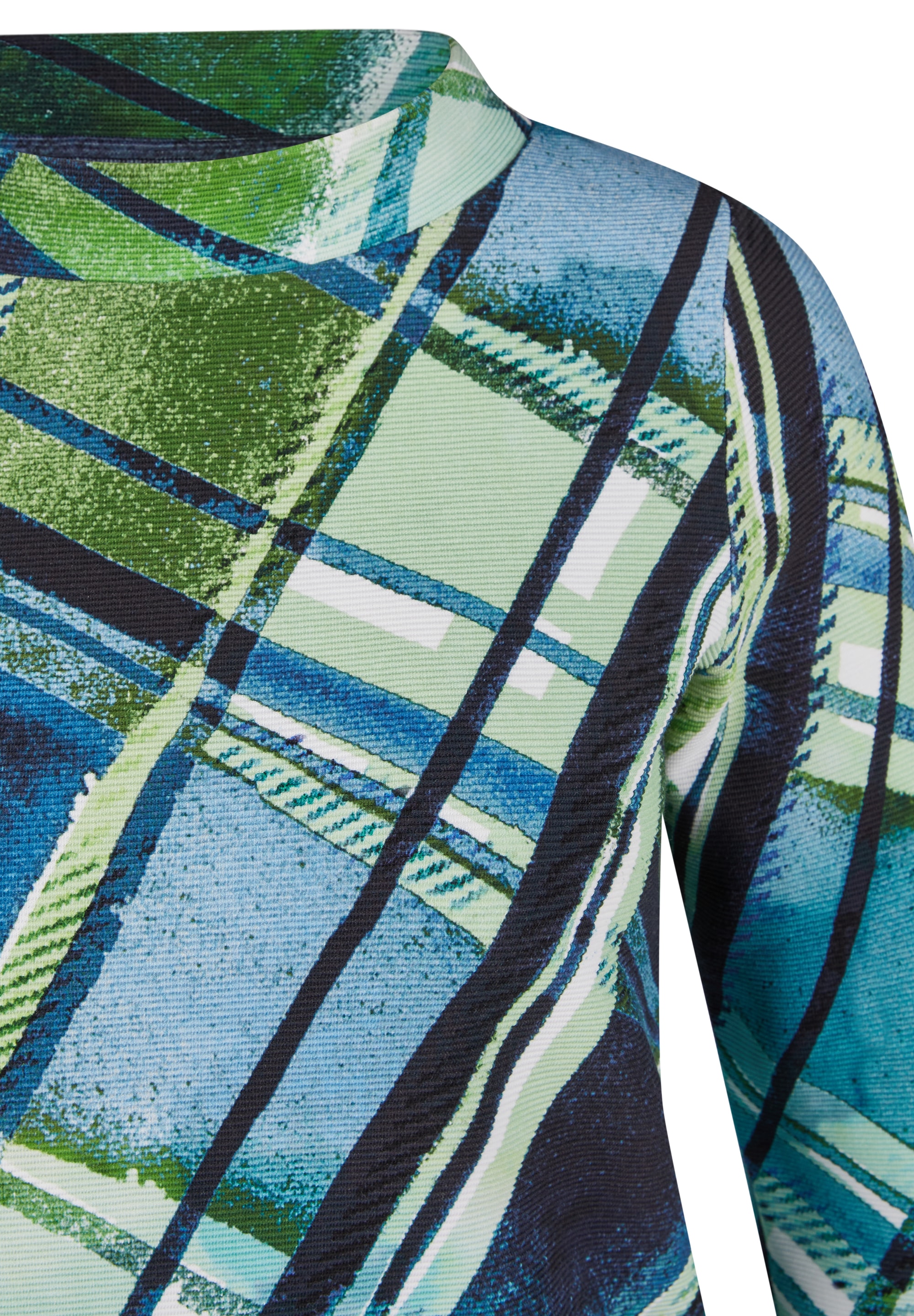 Rabe T-shirt à manches 3/4 mit grafischem Muster und Stehkragen