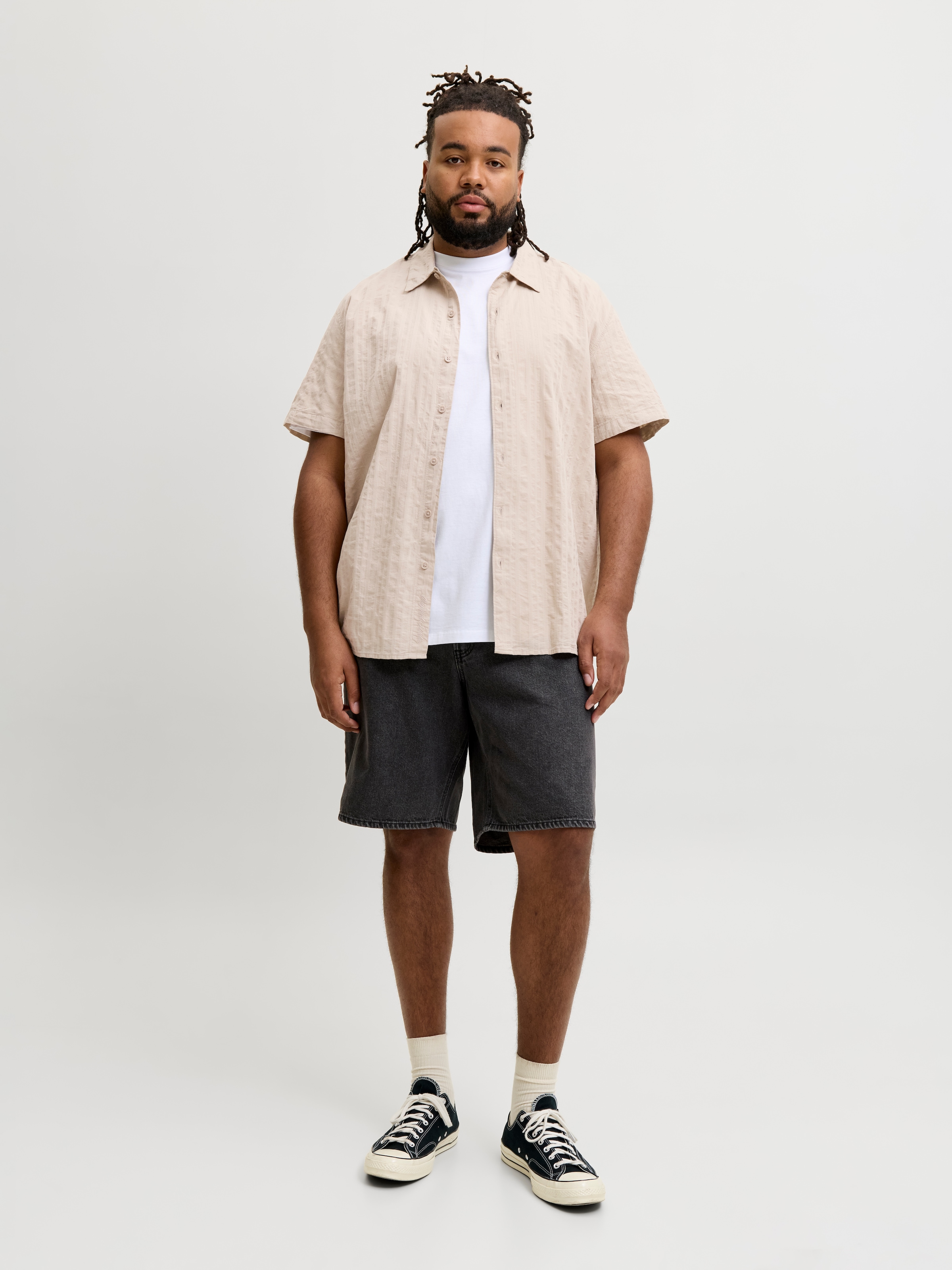 Jack & Jones PlusSize Kurzarmhemd »JORRIVIERA TEXTURE SHIRT SS PLS« mit Knopfleiste