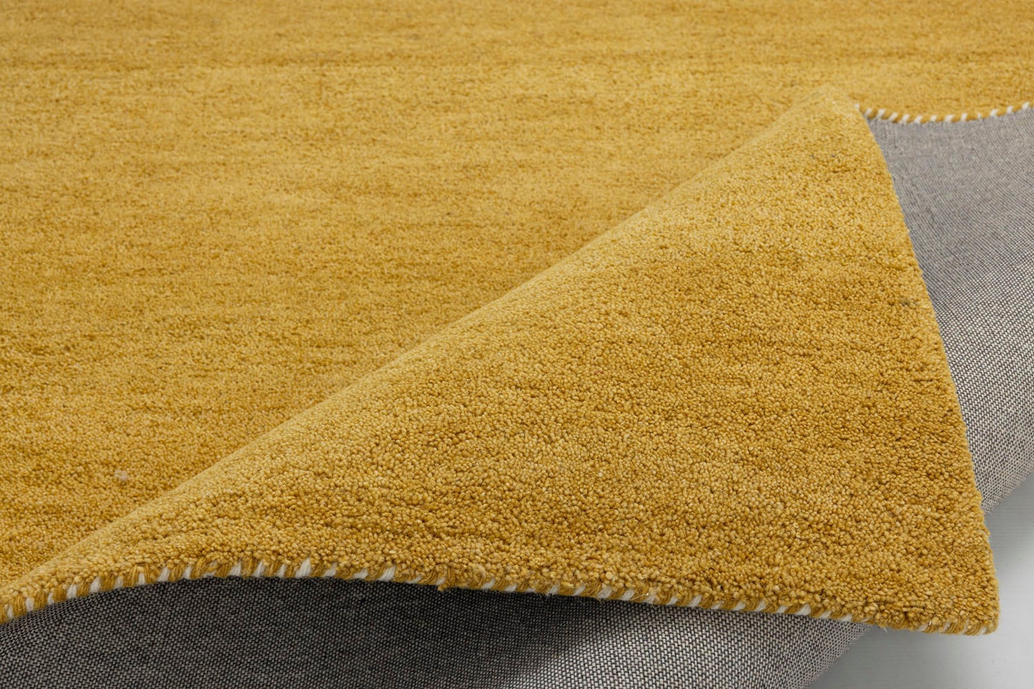 THEKO Bordure de lit »Gabbeh Uni, Handweb Teppich, meliert, reine Wolle« Höhe 14 mm 3 tlg. Bettvorleger, Uni-Farben, handgewebt, Läufer-Set, Schlafzimmer