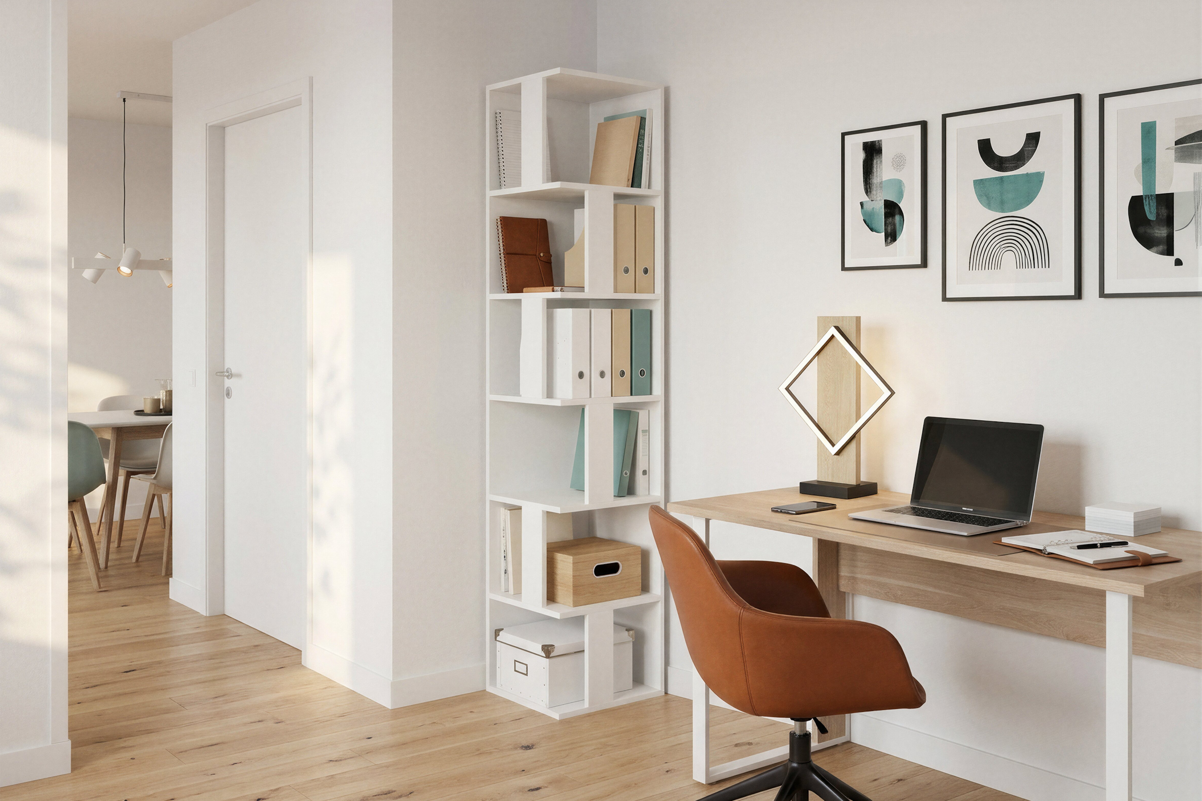 BEGA OFFICE Étagère d'angle »Corner Shelf« avec 6 compartiments ouverts, 37,5x37,5x186 cm