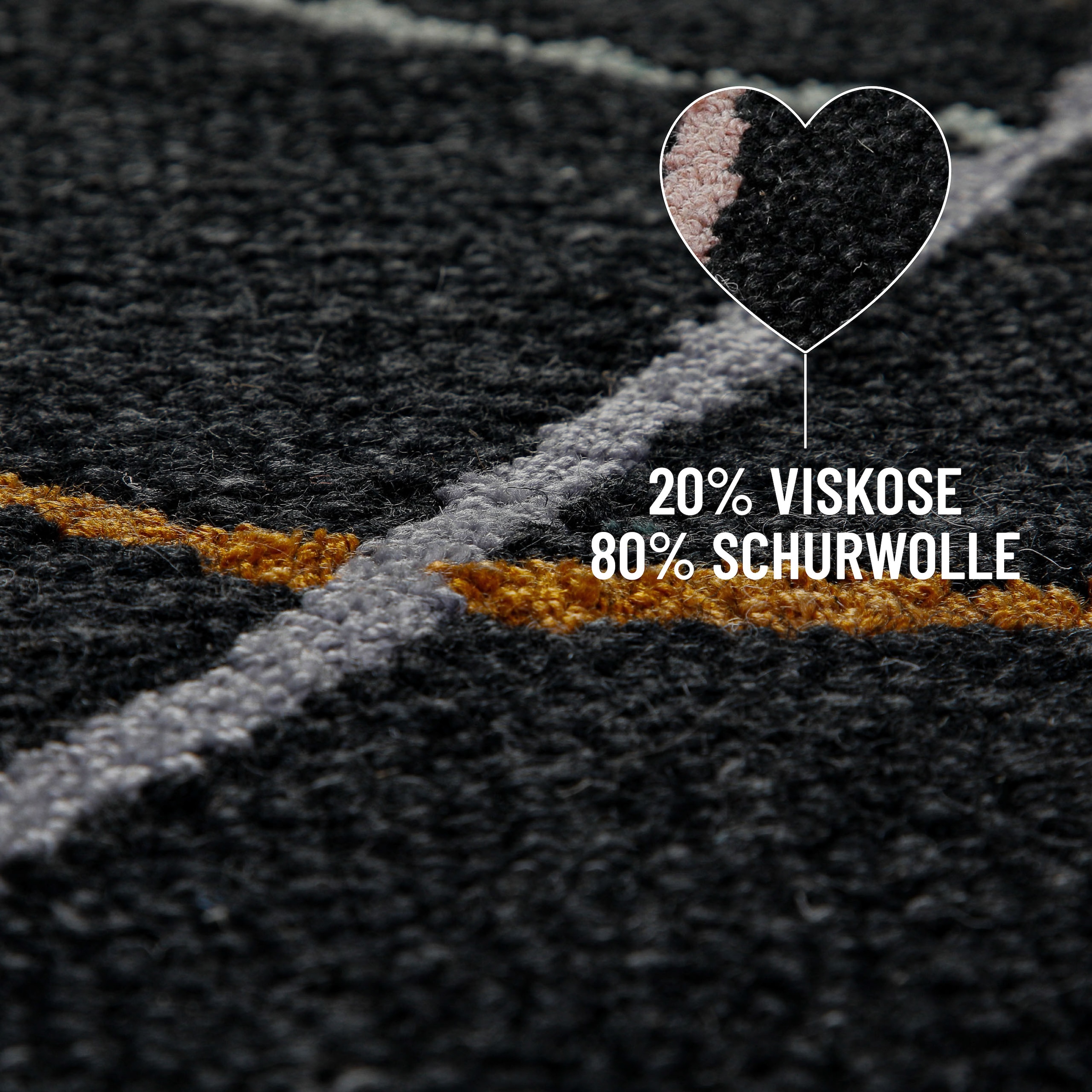 Wecon home Tapis »Nox« Rectangulaire 6 mm Höhe Wollteppich, abstrakt, hochwertig, handgetuftet, robust, modern