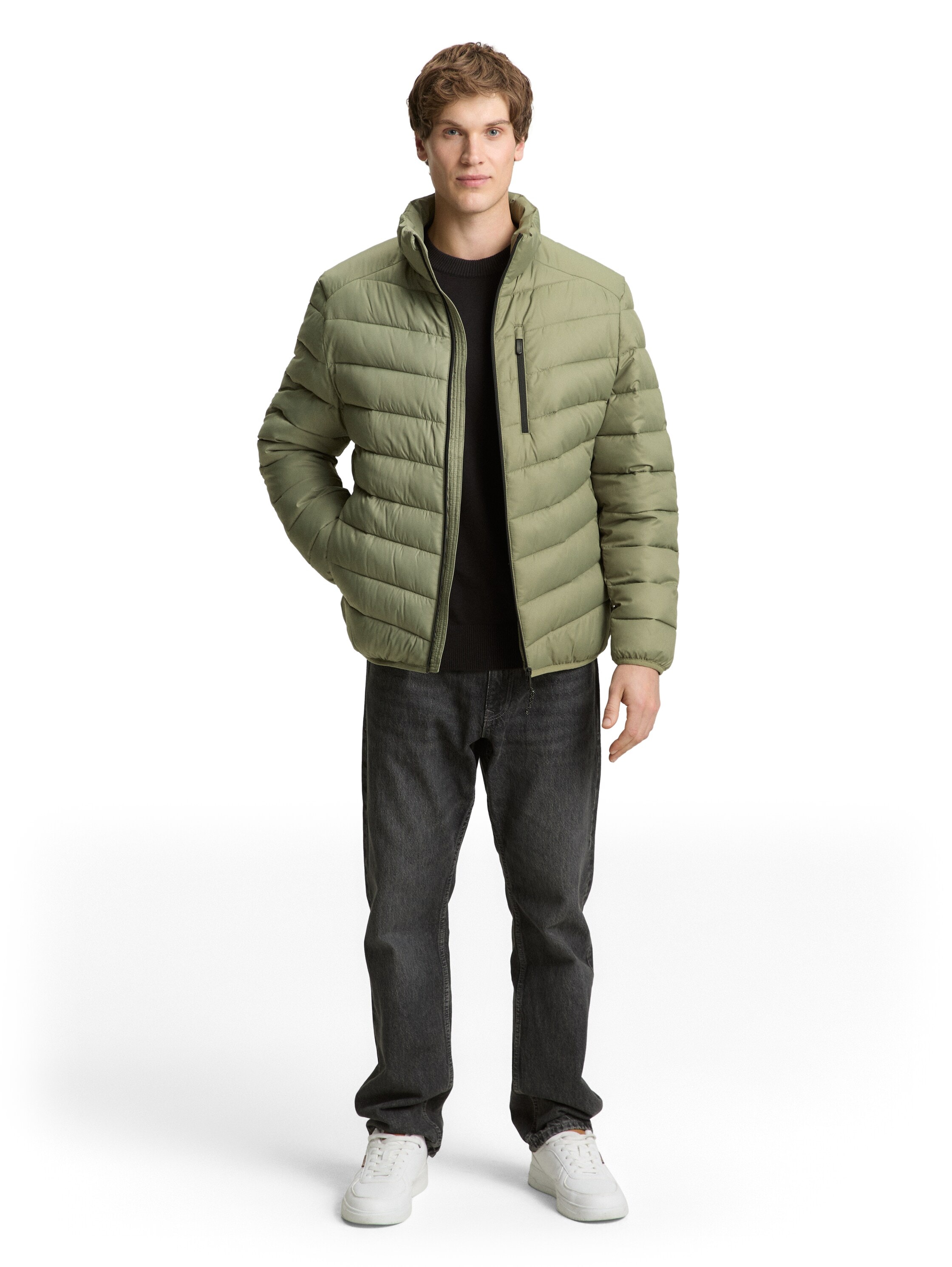 TOM TAILOR Denim Veste matelassée ohne Kapuze mit Stehkragen