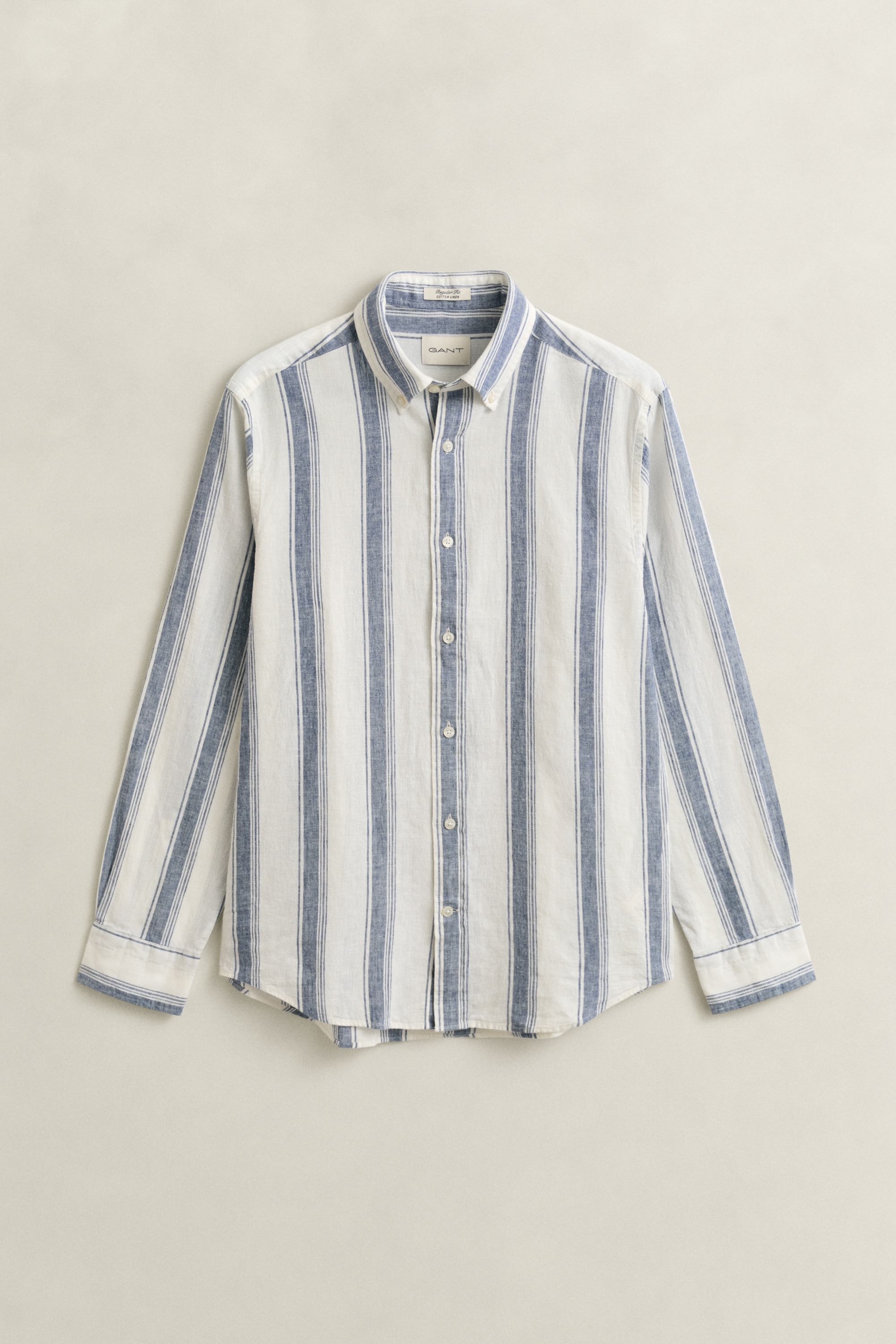 Gant Chemise à manches longues »REGULAR COTTON LINEN STRIPE« coupe regular fit avec col boutonné
