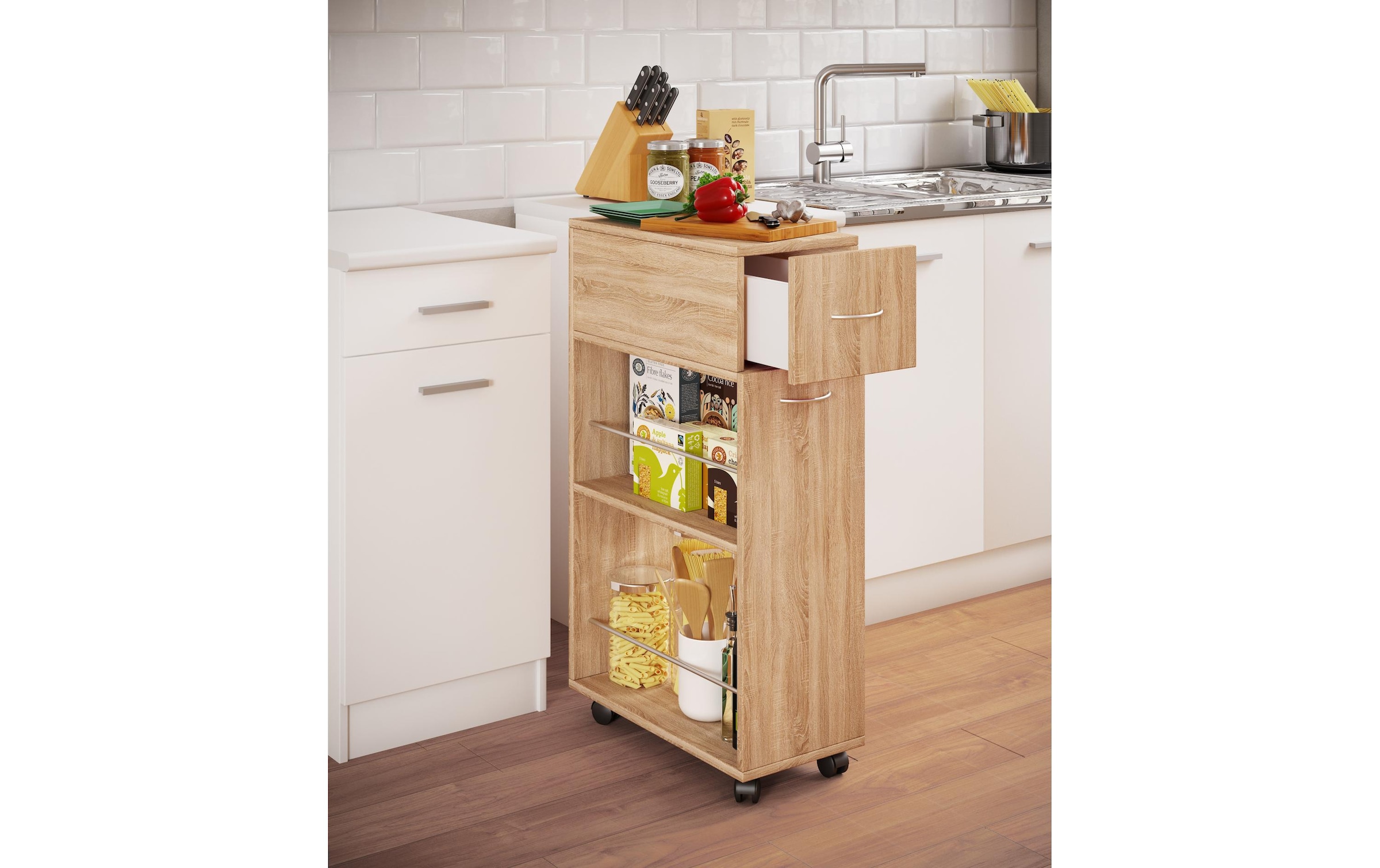 VCM Chariot de cuisine »VCM Nischenwagen Tusal mit Schublade «