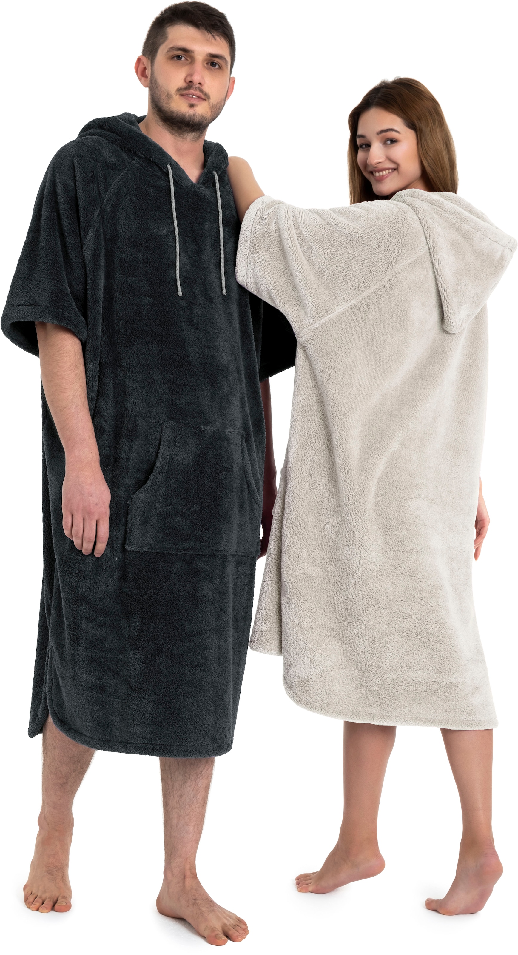 my home Badeponcho »Lillou, Surfponcho ideal für Sauna, Spa & im Urlaub« 1 Stk. weich und kuschelig, plüsch, Fleece, Unisex, für Damen und Herren