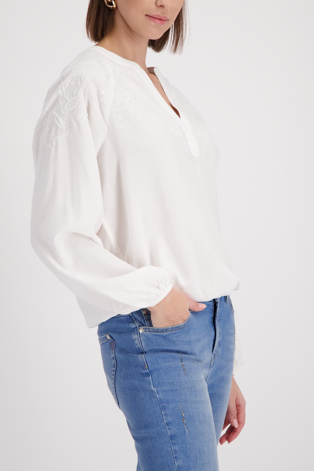Monari Blouse à enfiler »Stickerei« Regular fit mit Stickerei