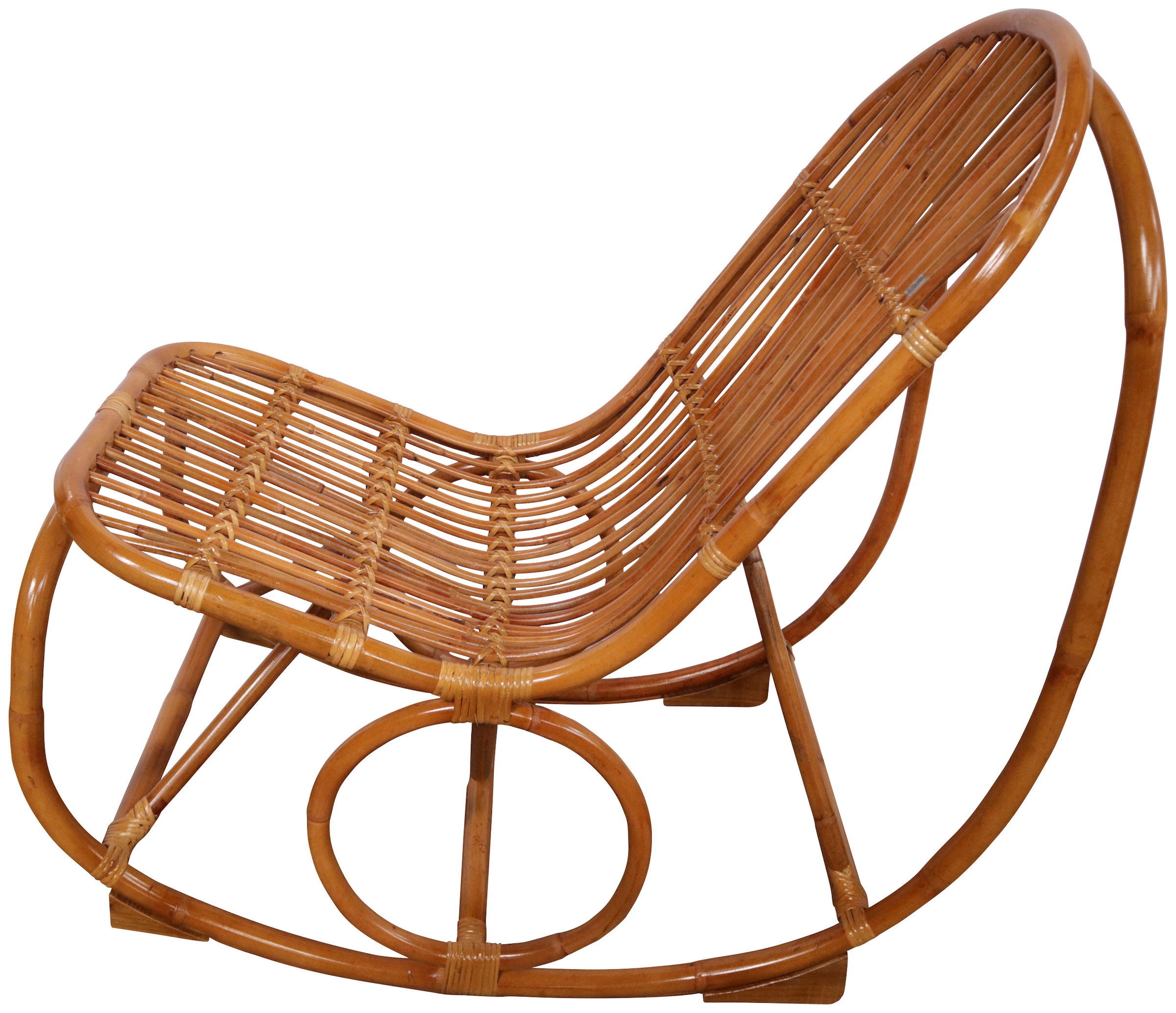 SIT Chaise à bascule »Kampala aus naturbelassenem Rattan mit Metallmanschette« () Fauteuil à bascule en rotin au look naturel