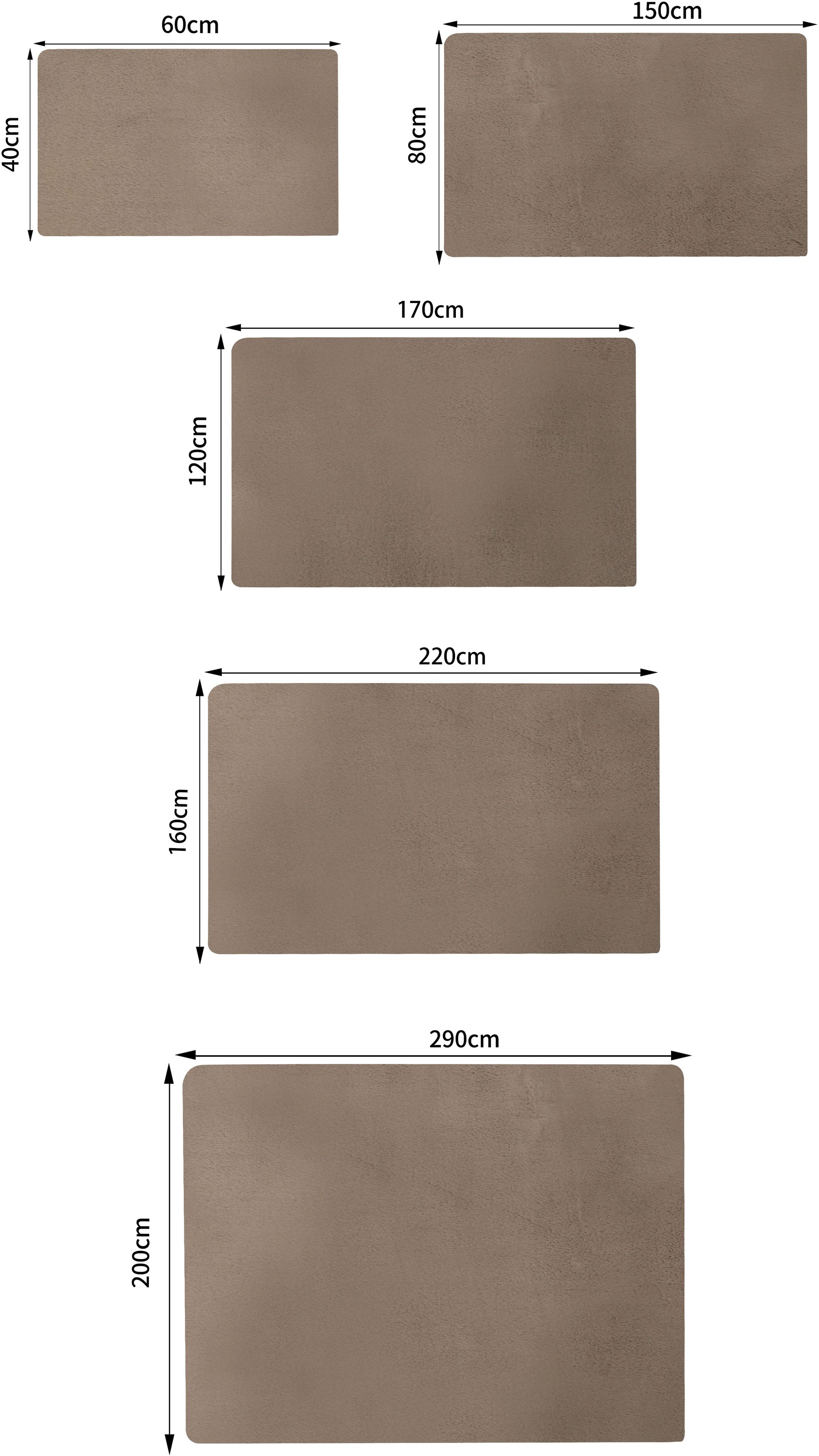 Bruno Banani Fellteppich »Rabbit 2, Kunstfell Teppich, Modern« rechteckig 25 mm Höhe Kaninchenfell-Haptik, sehr weich, Wohnzimmer, Schlafzimmer, Esszimmer