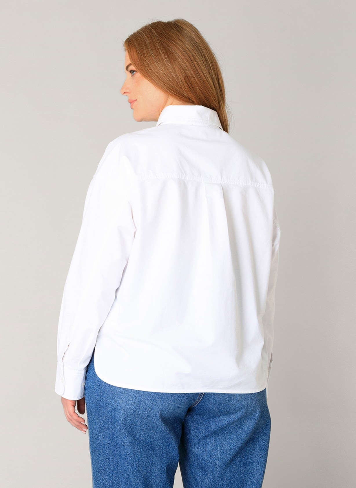 Base Level Curvy Blouse à manches longues »Bella« kurz, mit Brusttasche