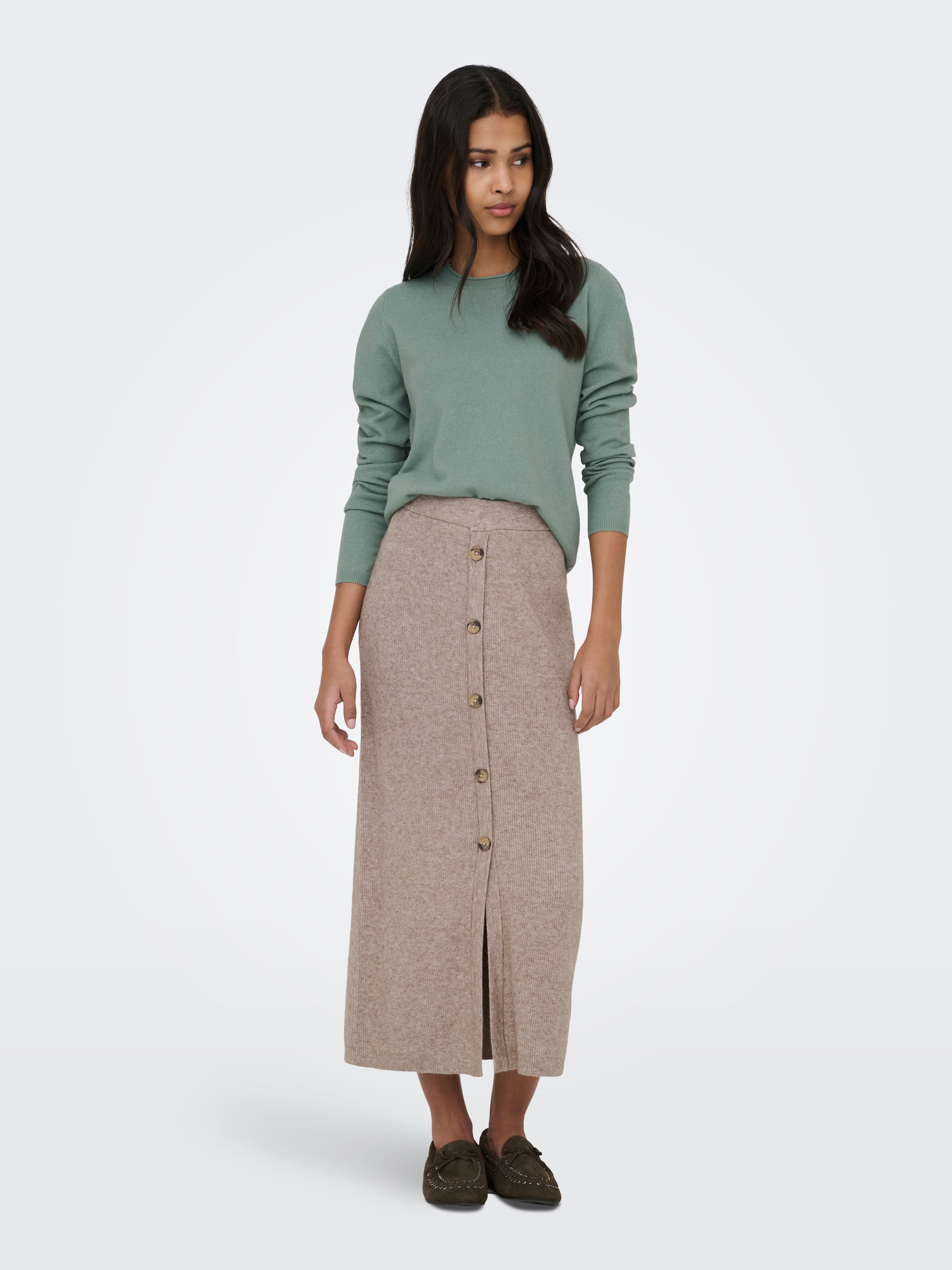 ONLY Pull en tricot »ONLLOYAL LS ONECK KNT NOOS« mélange de matériaux